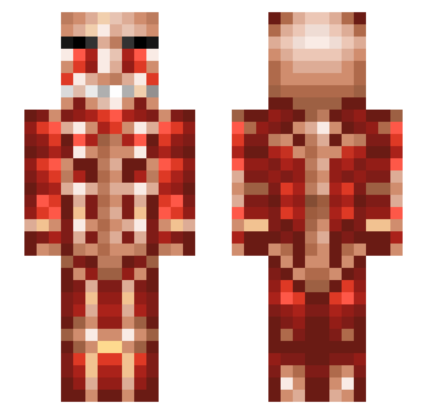 Rocker Minecraft skin, front and back view