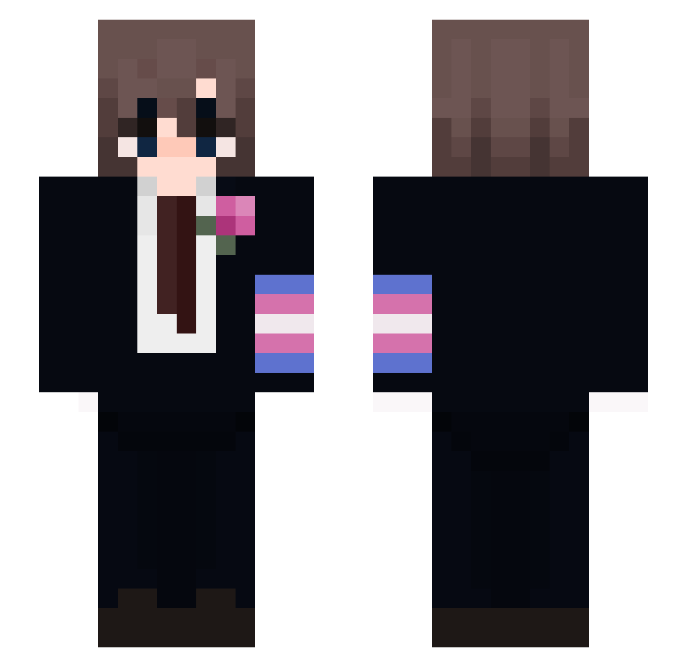 nqmv Minecraft skin, front and back view