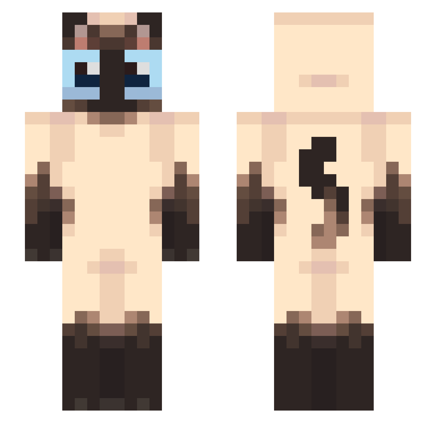 Zeluc_ Minecraft skin, front and back view