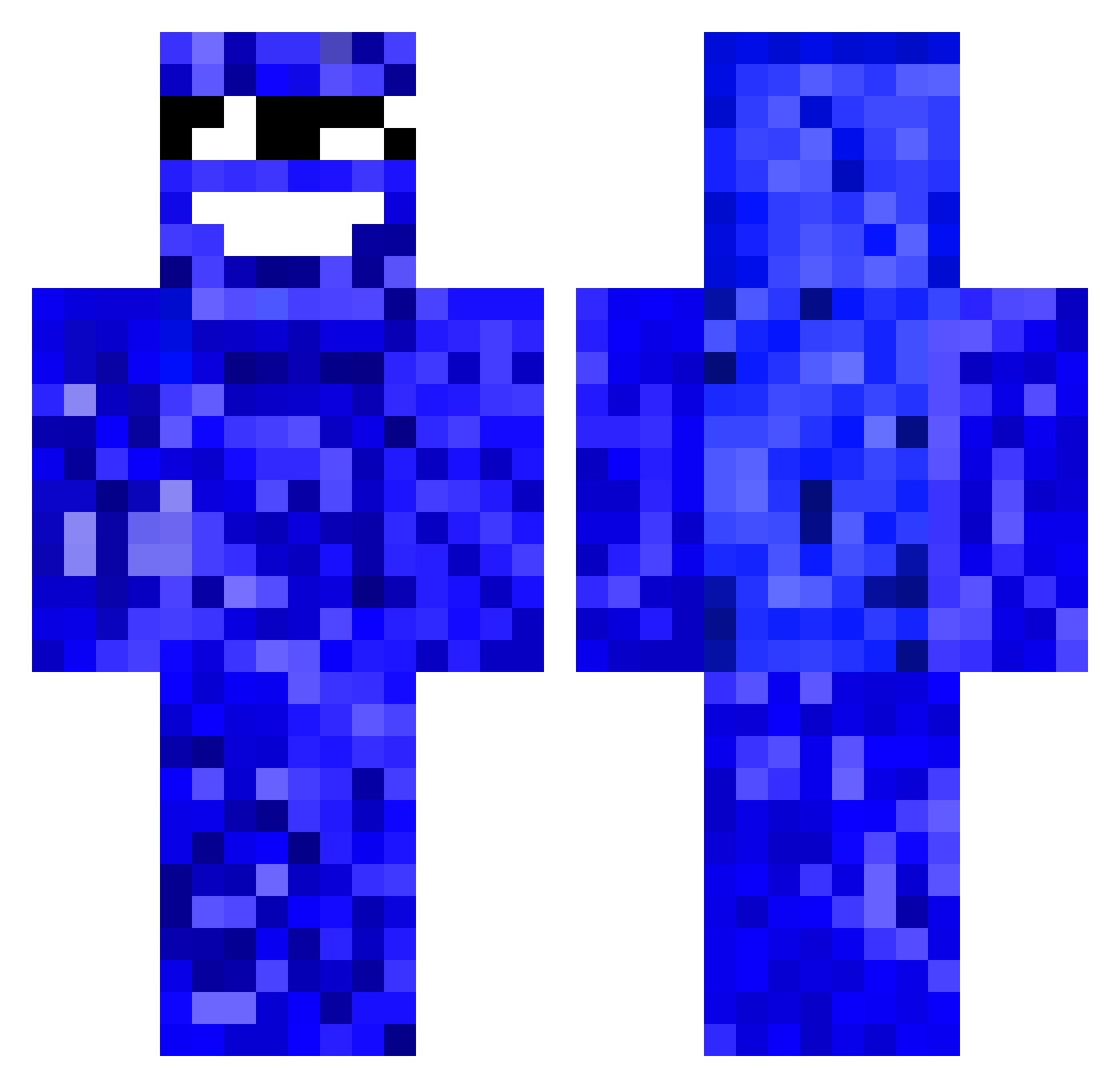 remissible Minecraft skin, front and back view