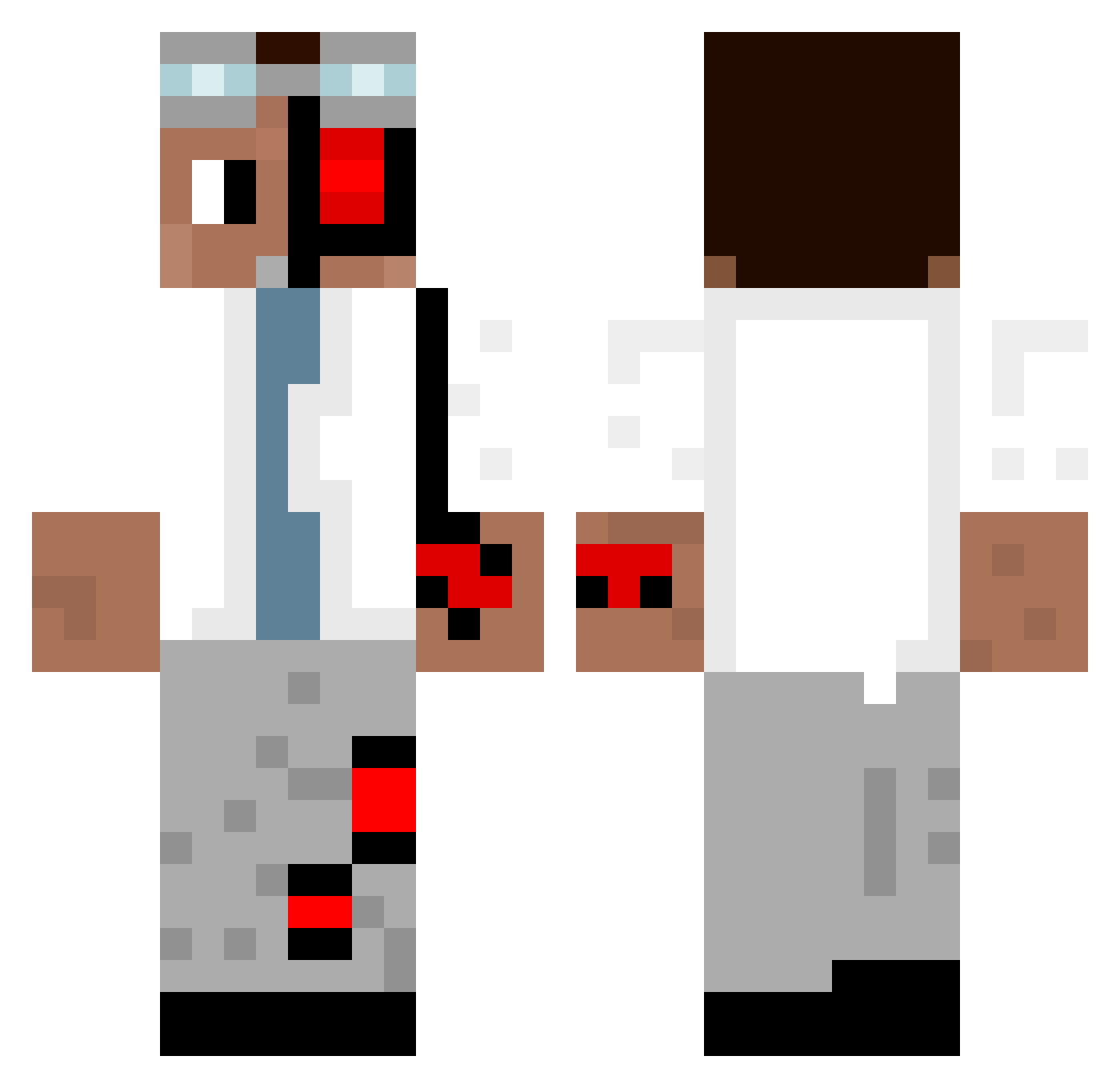 ConfusedPrawn159 Minecraft skin, front and back view