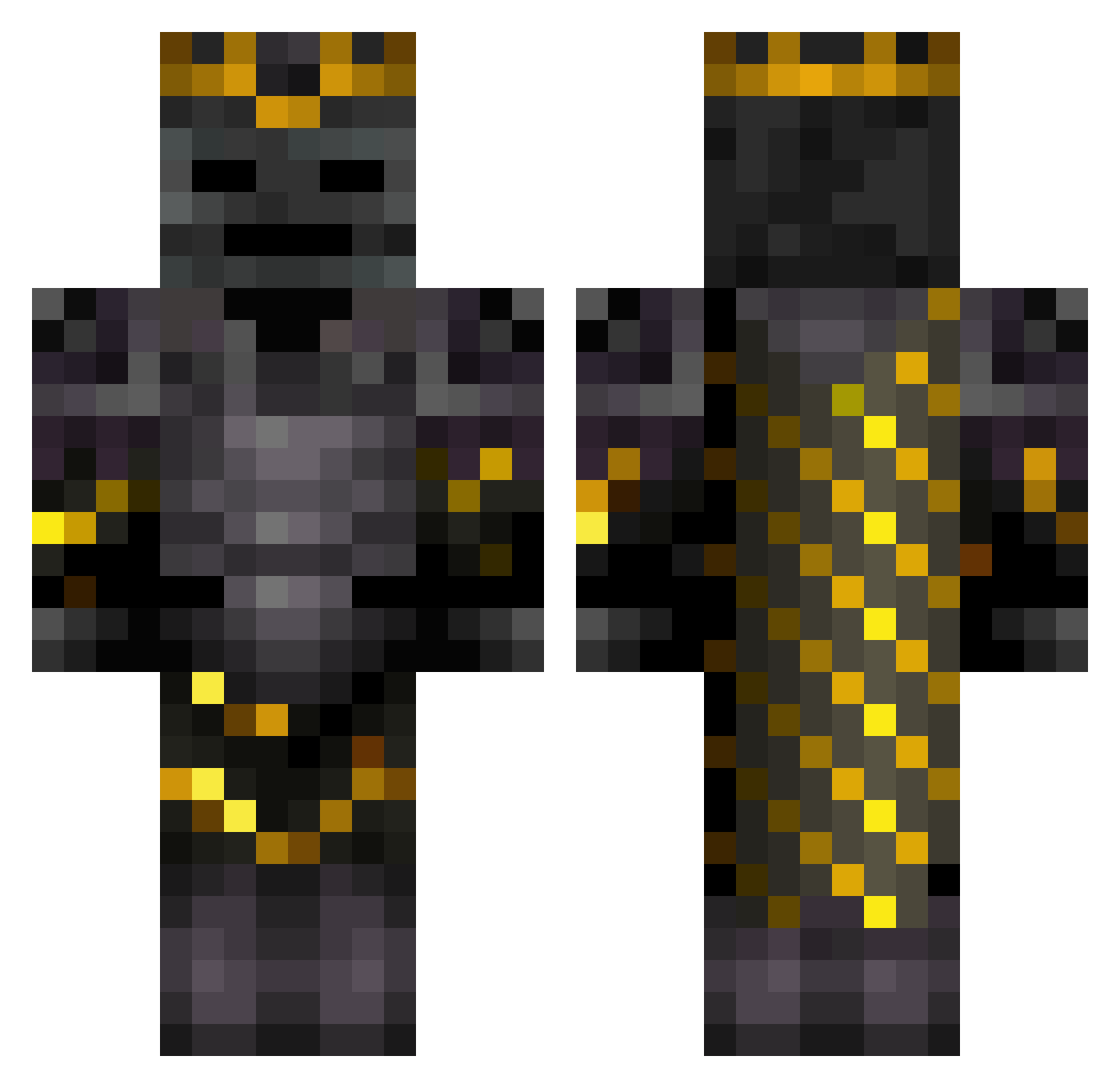 DatsCheeky Minecraft skin, front and back view