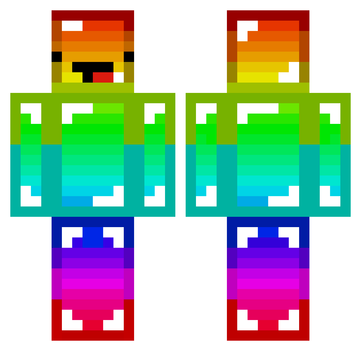 Tigris2092 Minecraft skin, front and back view