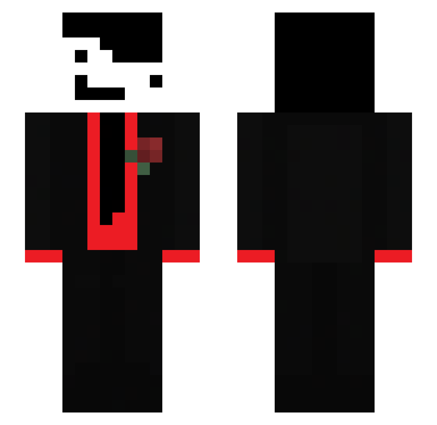 Pazlord Minecraft skin, front and back view
