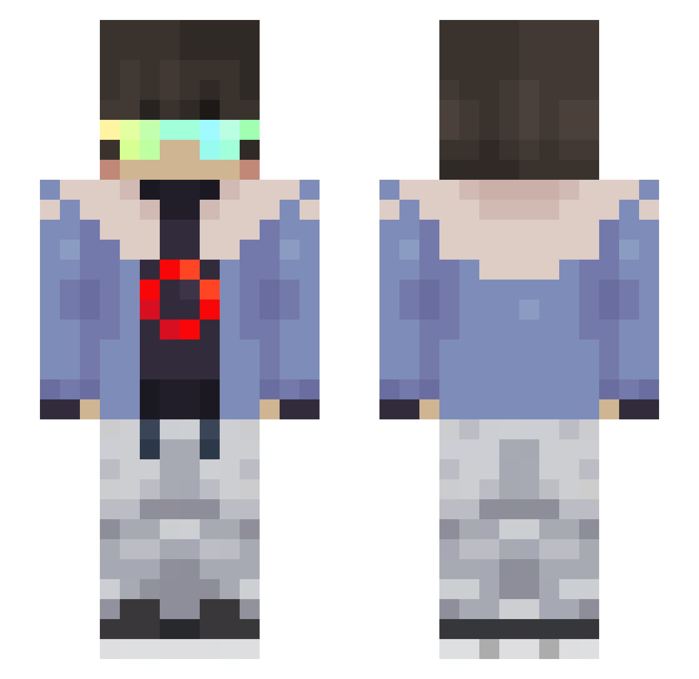 Kynkk Minecraft skin, front and back view