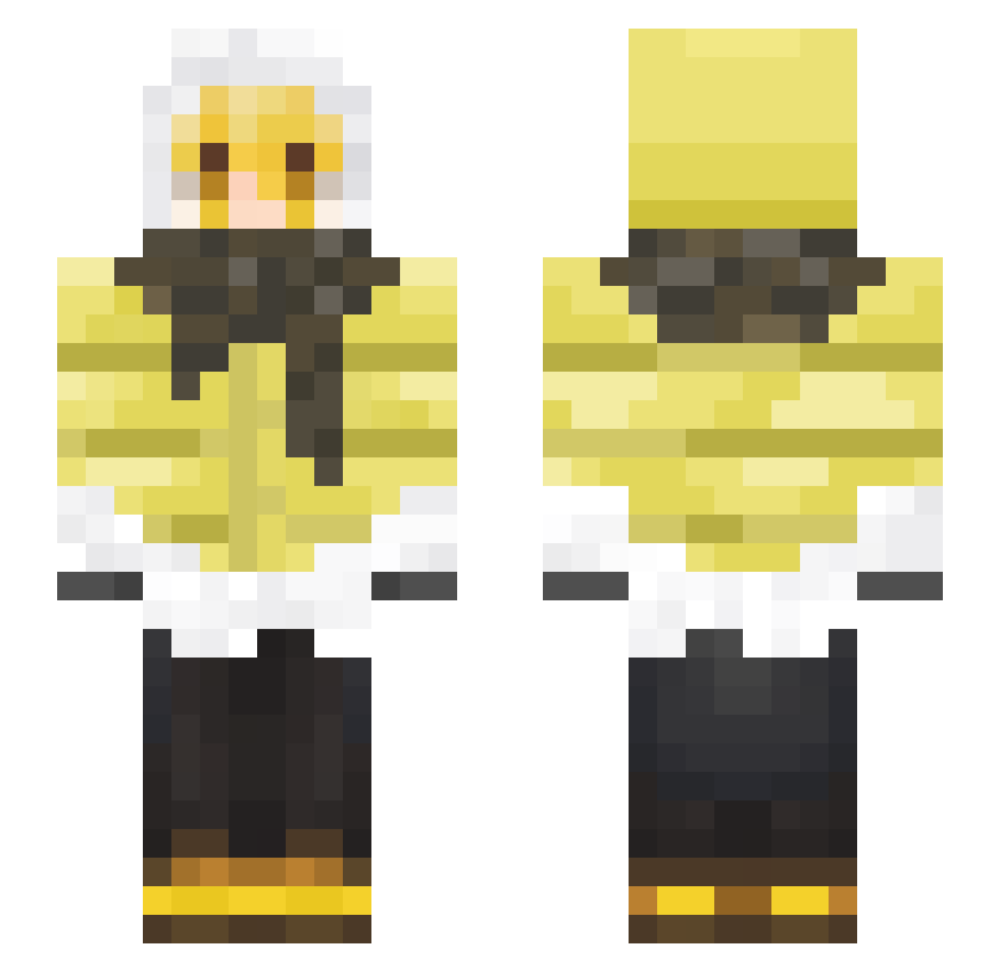 Vickcelmare Minecraft skin, front and back view