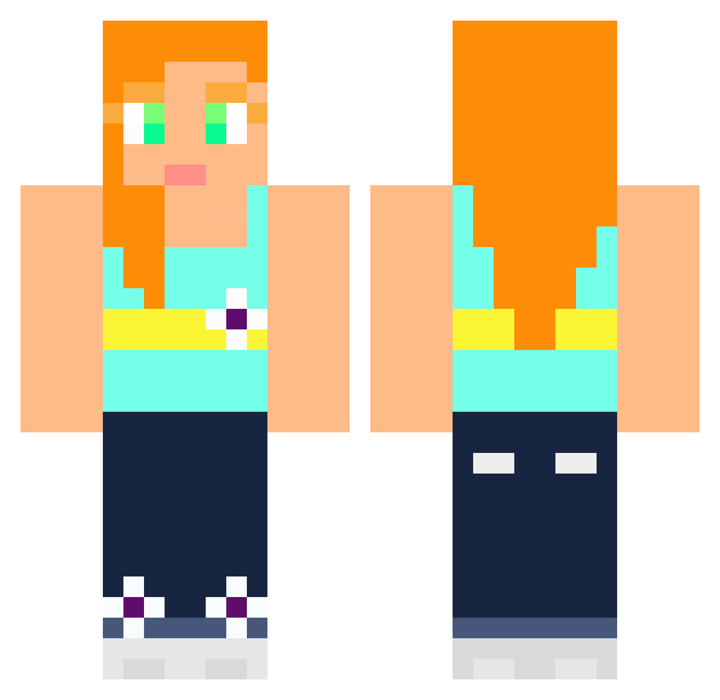 florie Minecraft skin, front and back view