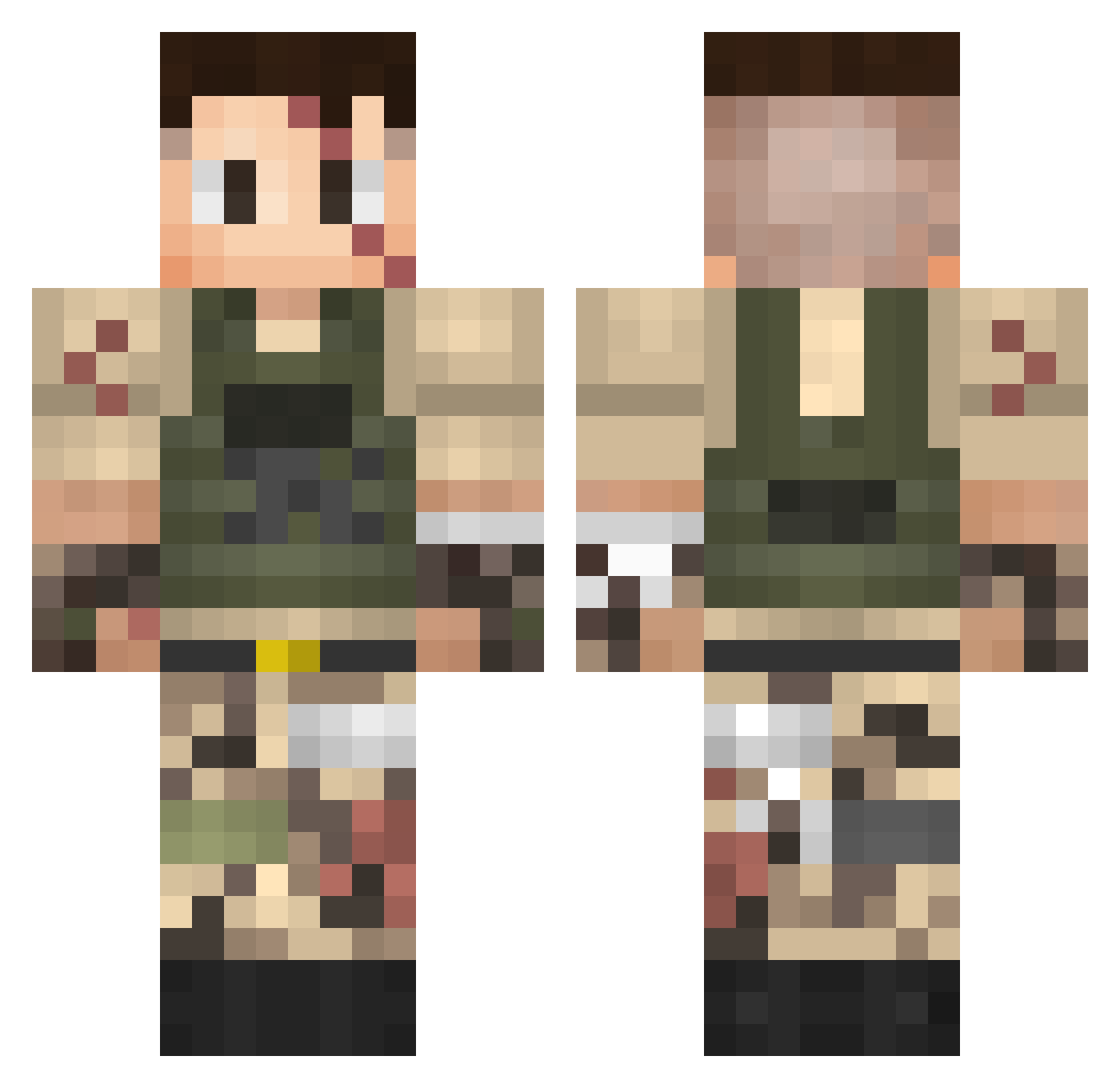 melin233 Minecraft skin, front and back view