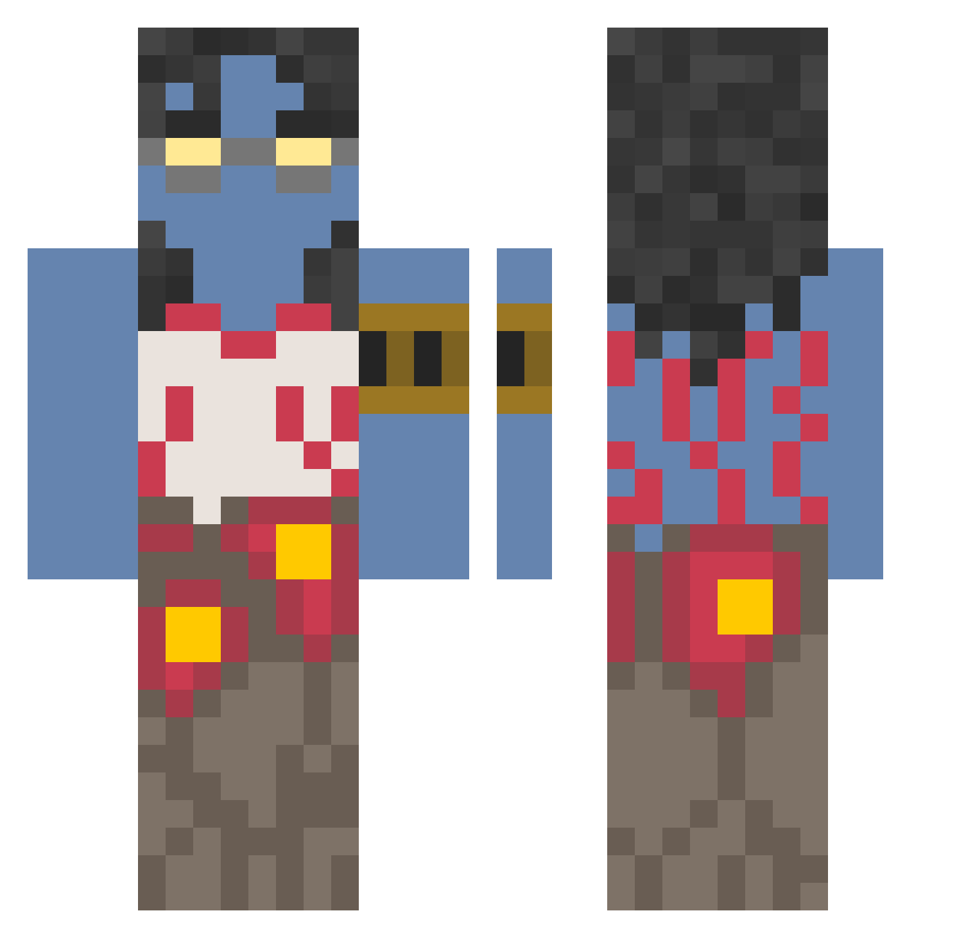 StingingEagle Minecraft skin, front and back view