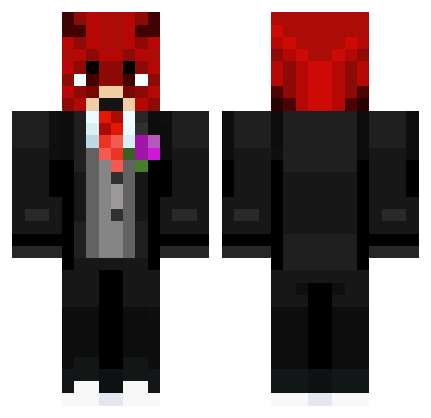 Traiaxly Minecraft skin, front and back view