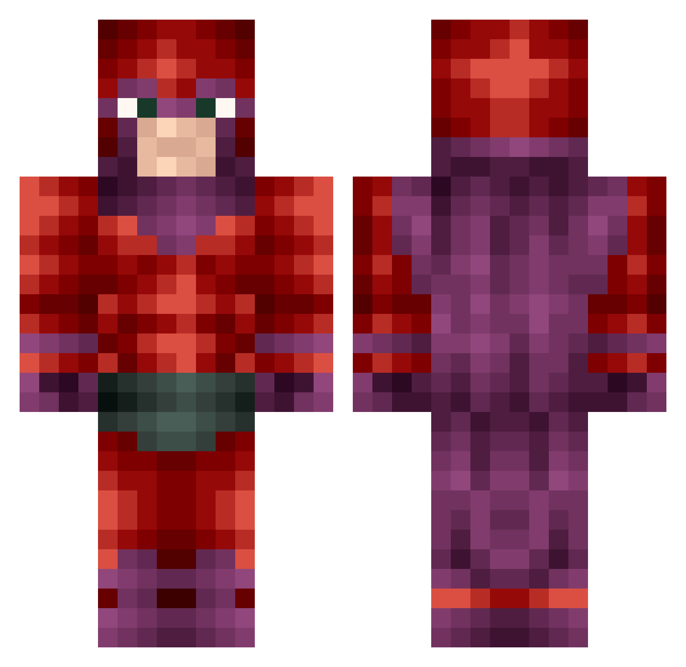 Junto Minecraft skin, front and back view