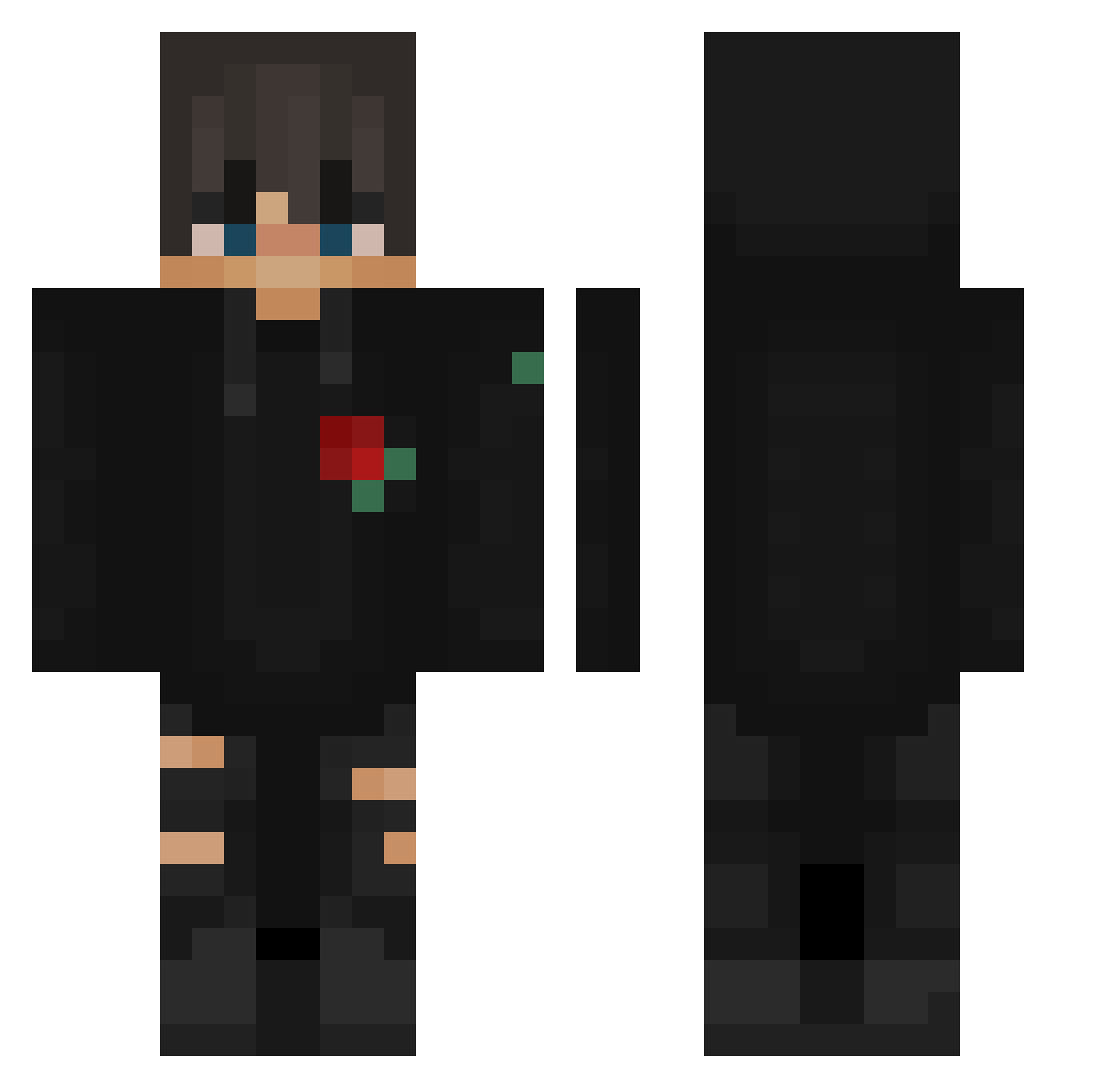 Smqcke Minecraft skin, front and back view
