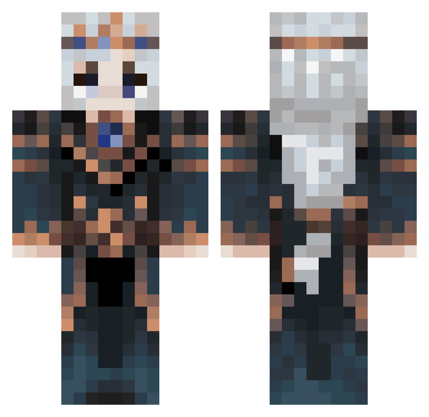 PastelCore Minecraft skin, front and back view