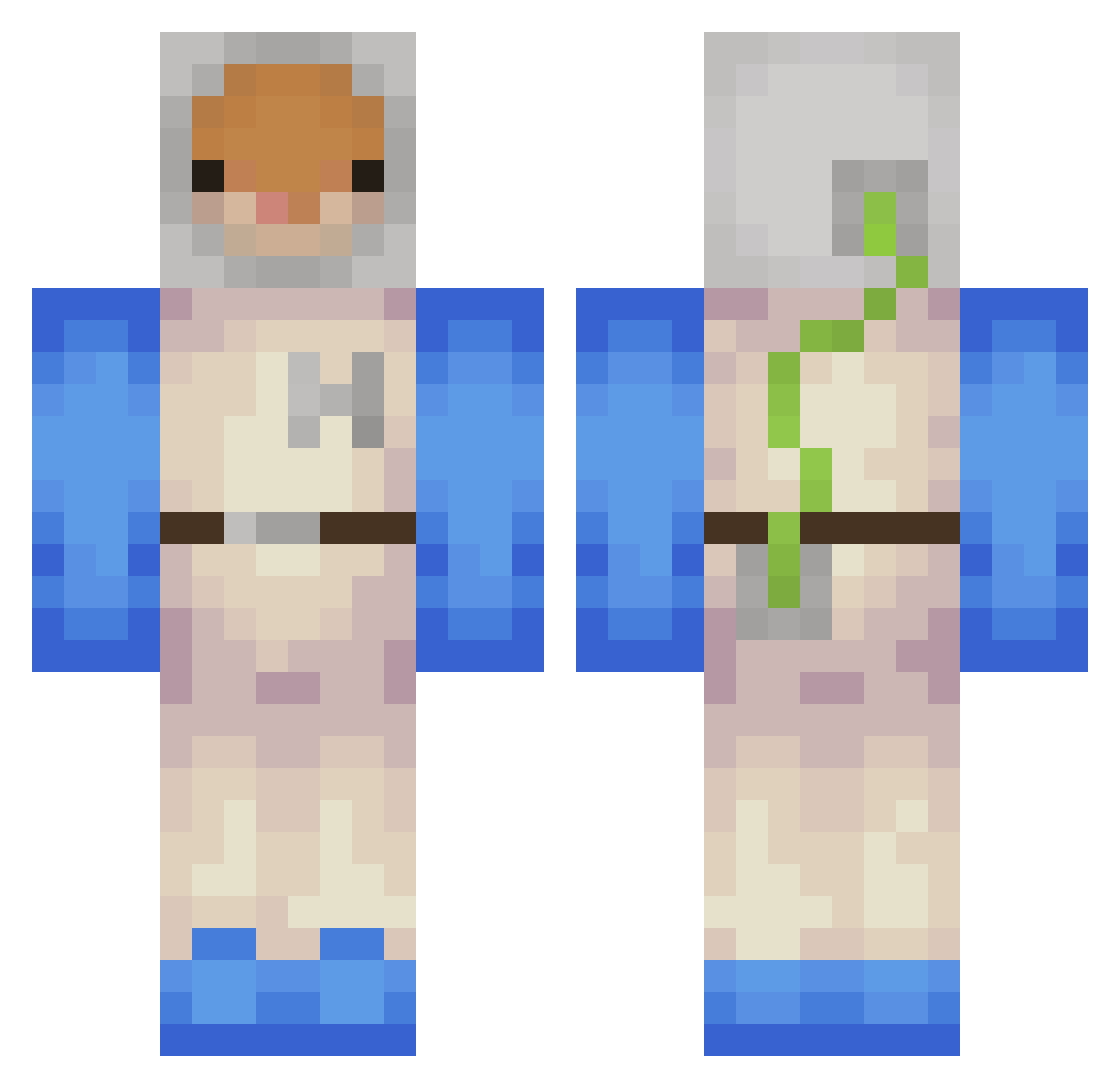 MrHamster28 Minecraft skin, front and back view
