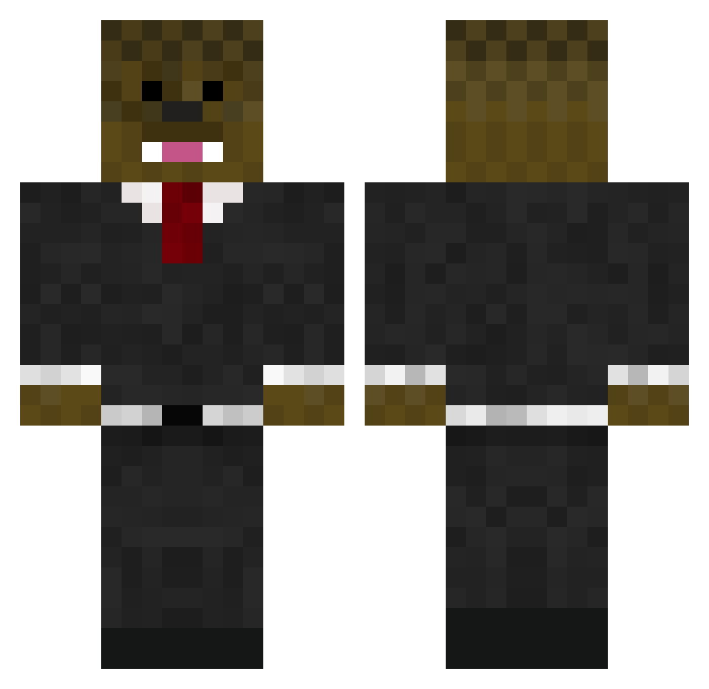Stormson Minecraft skin, front and back view