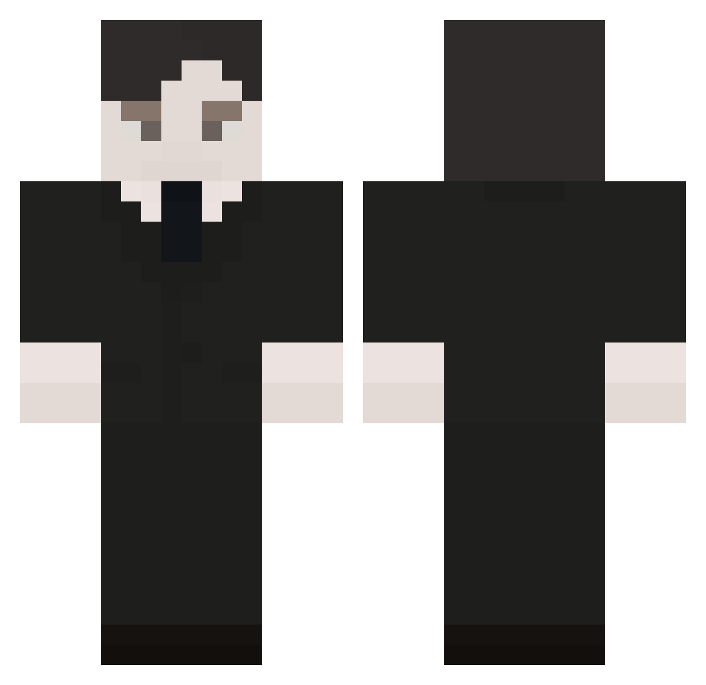 miksori Minecraft skin, front and back view