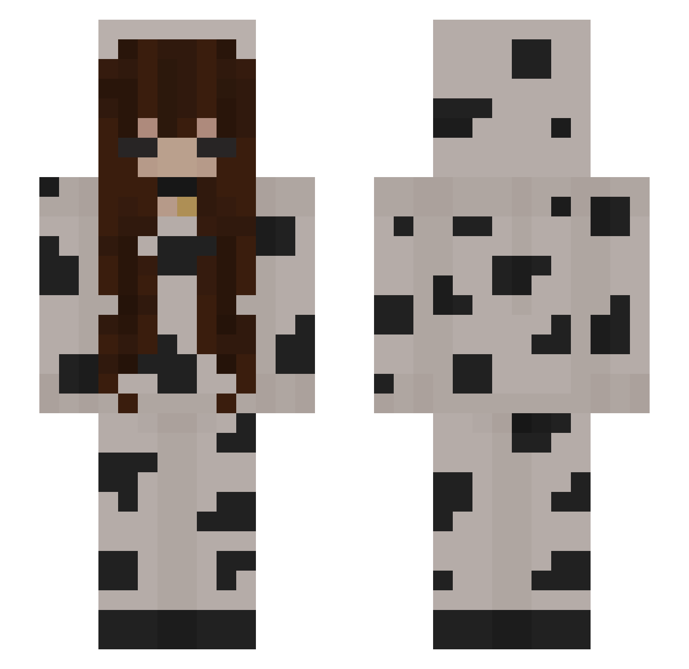 Ahnoook Minecraft skin, front and back view
