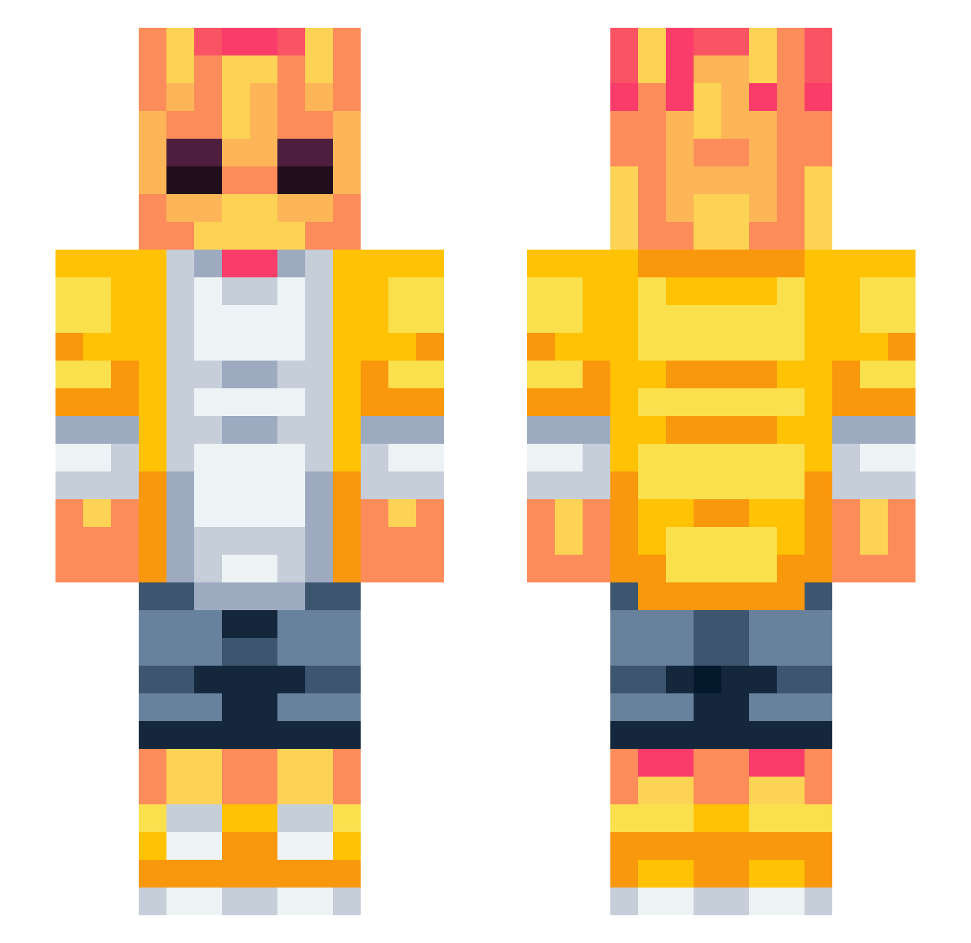 Javac27 Minecraft skin, front and back view