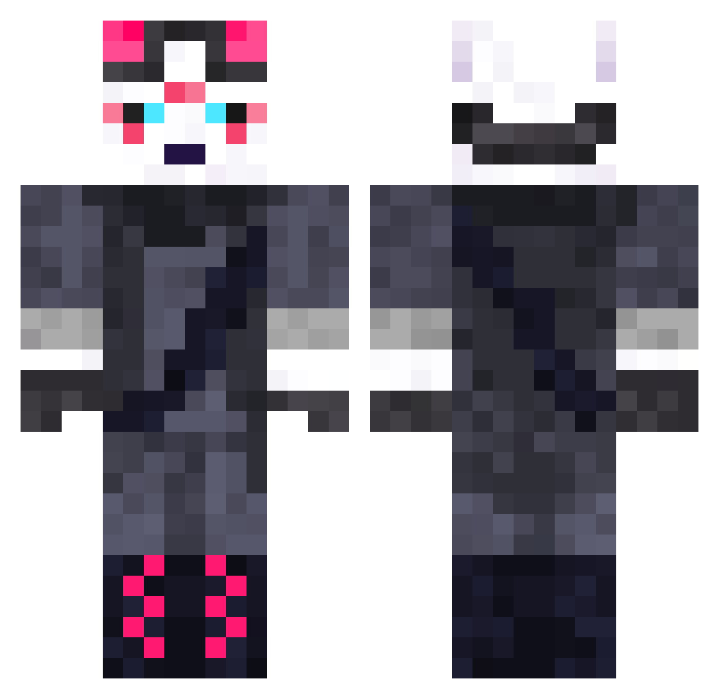 Ponchoou Minecraft skin, front and back view