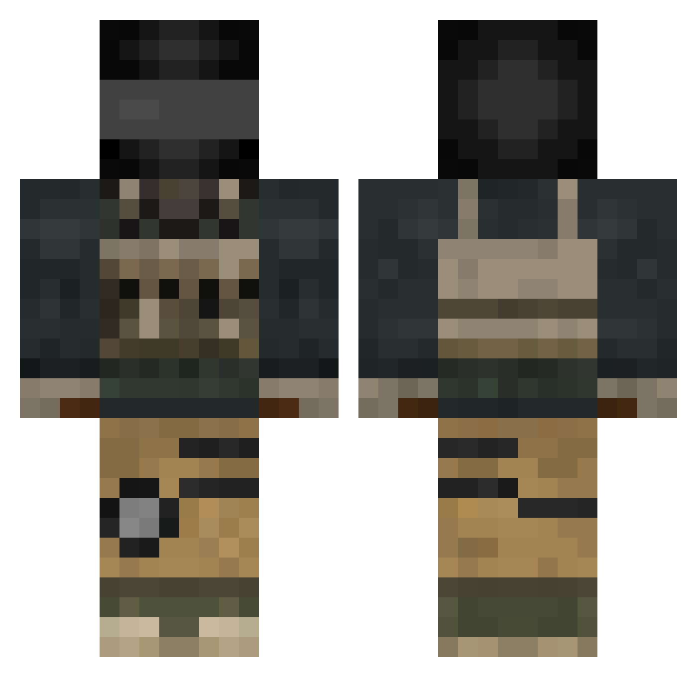 Rahv2115 Minecraft skin, front and back view