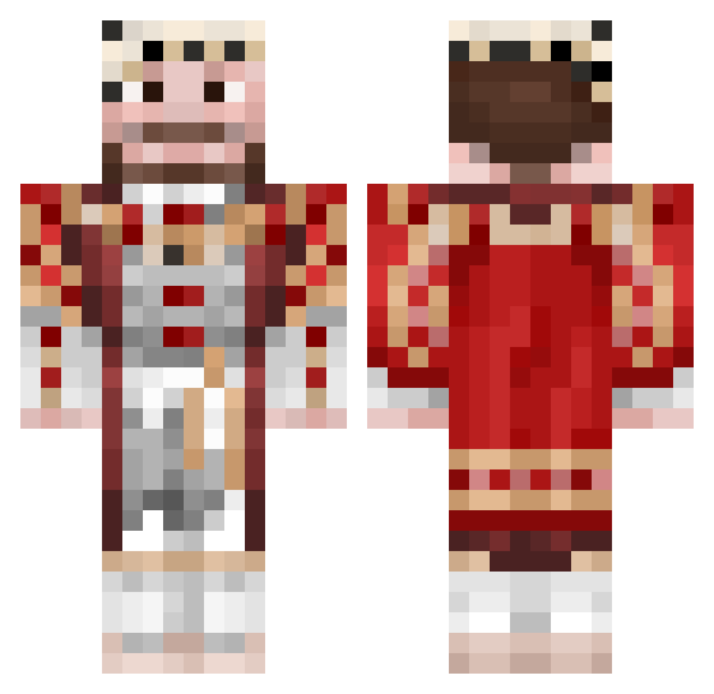 unoversable Minecraft skin, front and back view