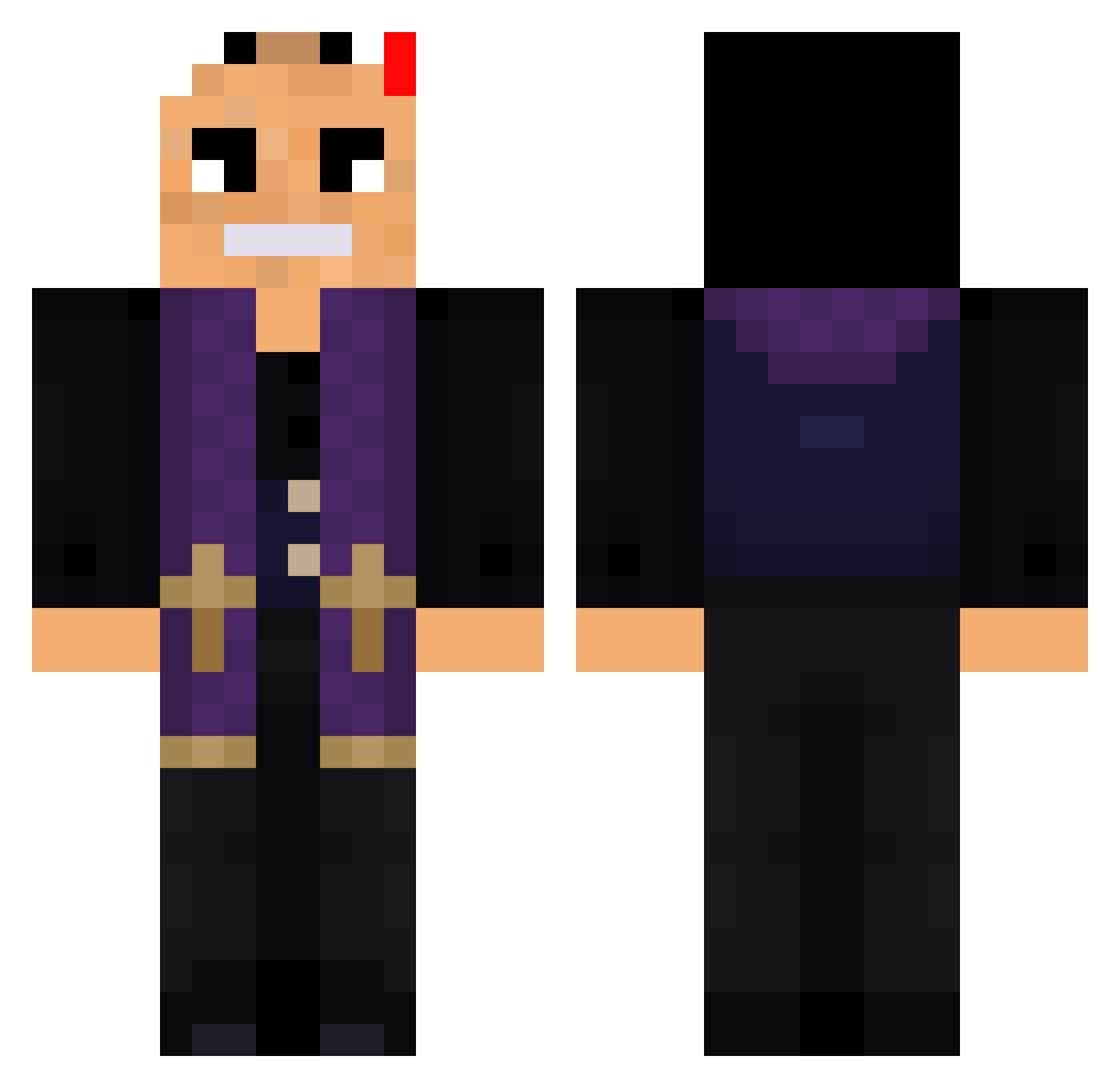 SpicyVenett Minecraft skin, front and back view