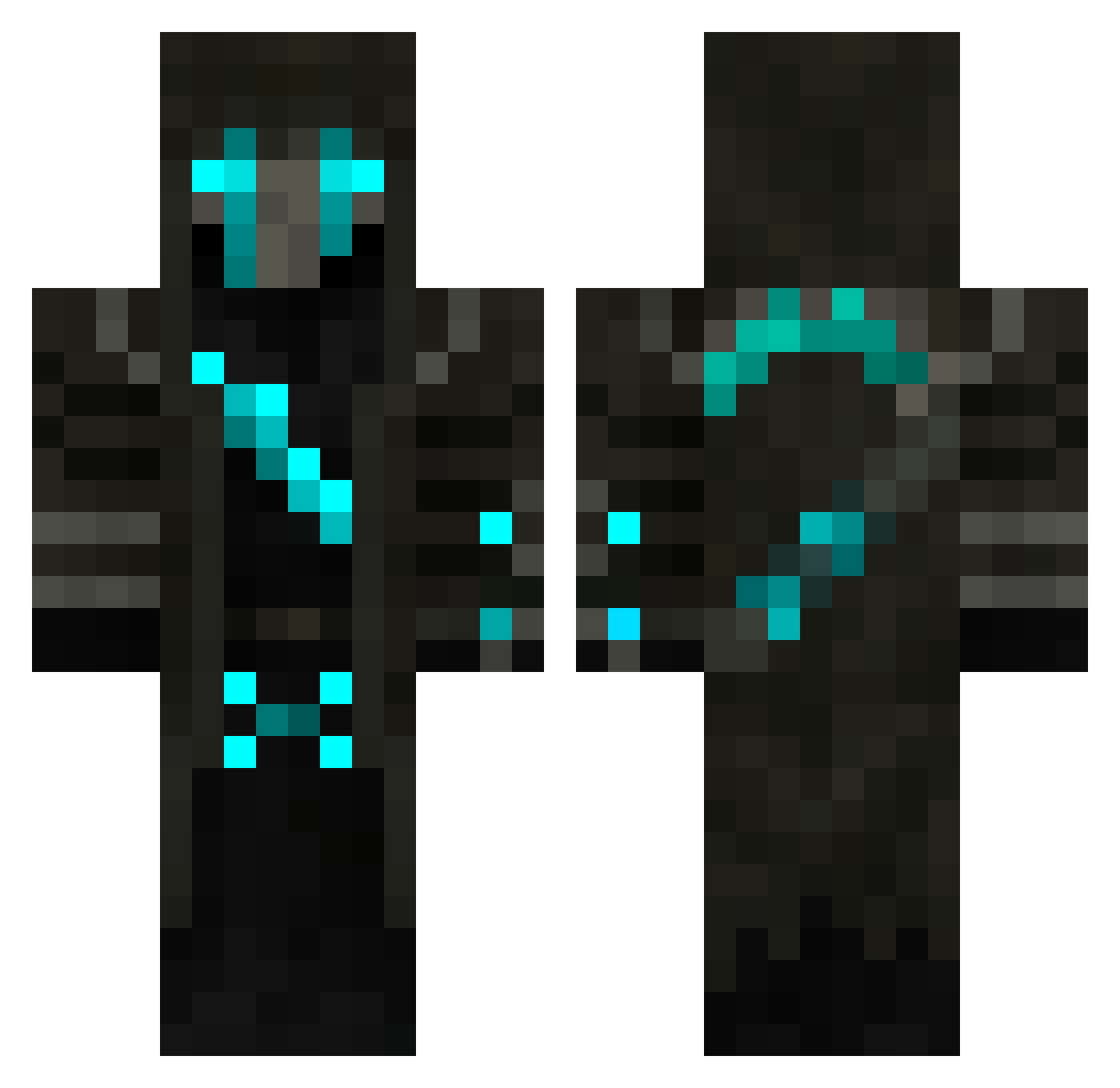Waller81 Minecraft skin, front and back view