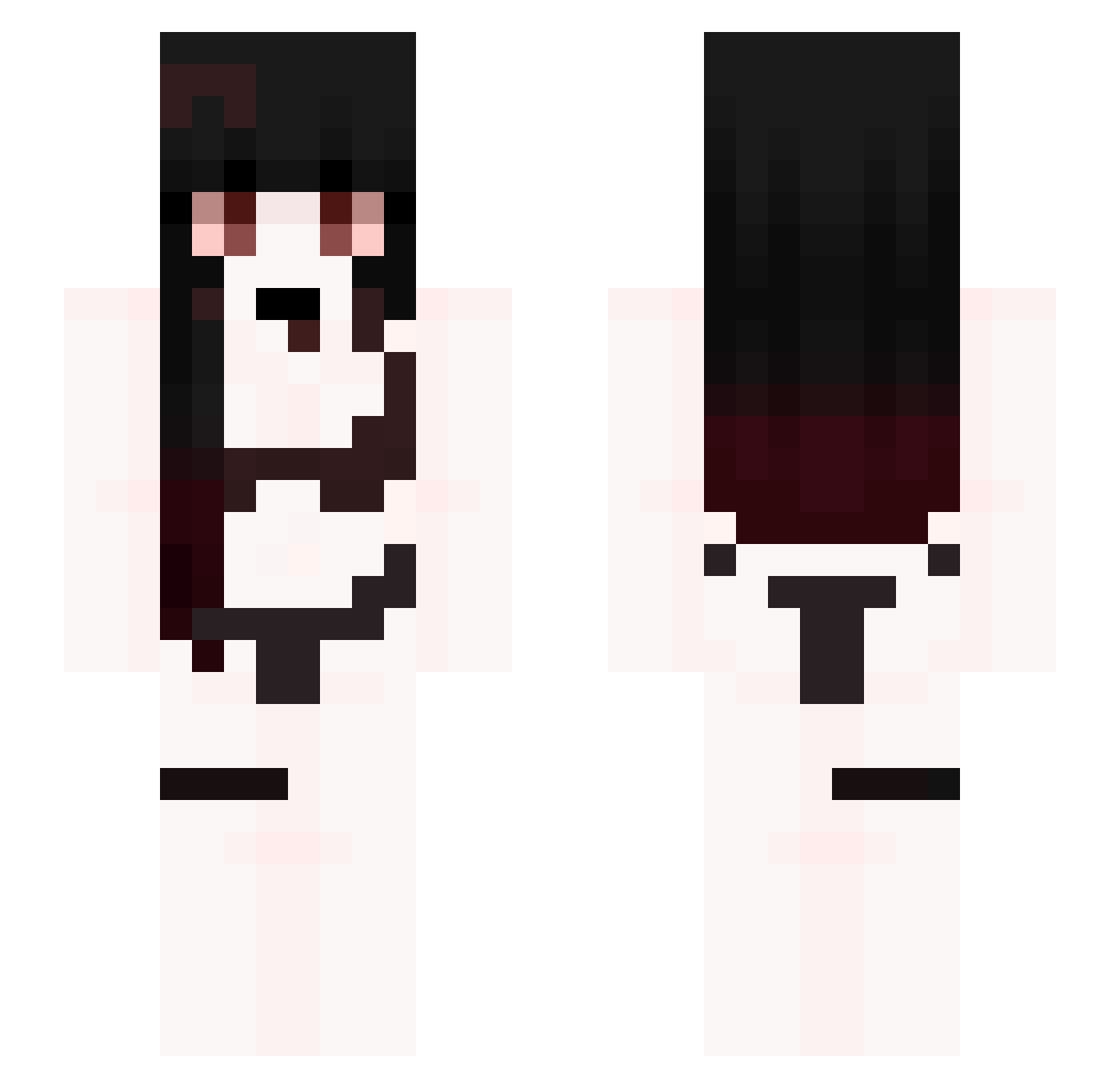 LolTry Minecraft skin, front and back view