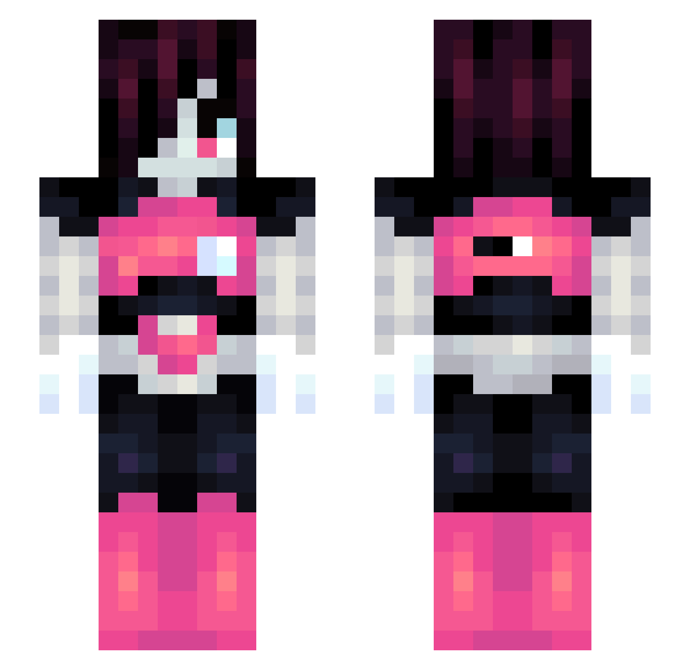 INVADERPOKEY Minecraft skin, front and back view