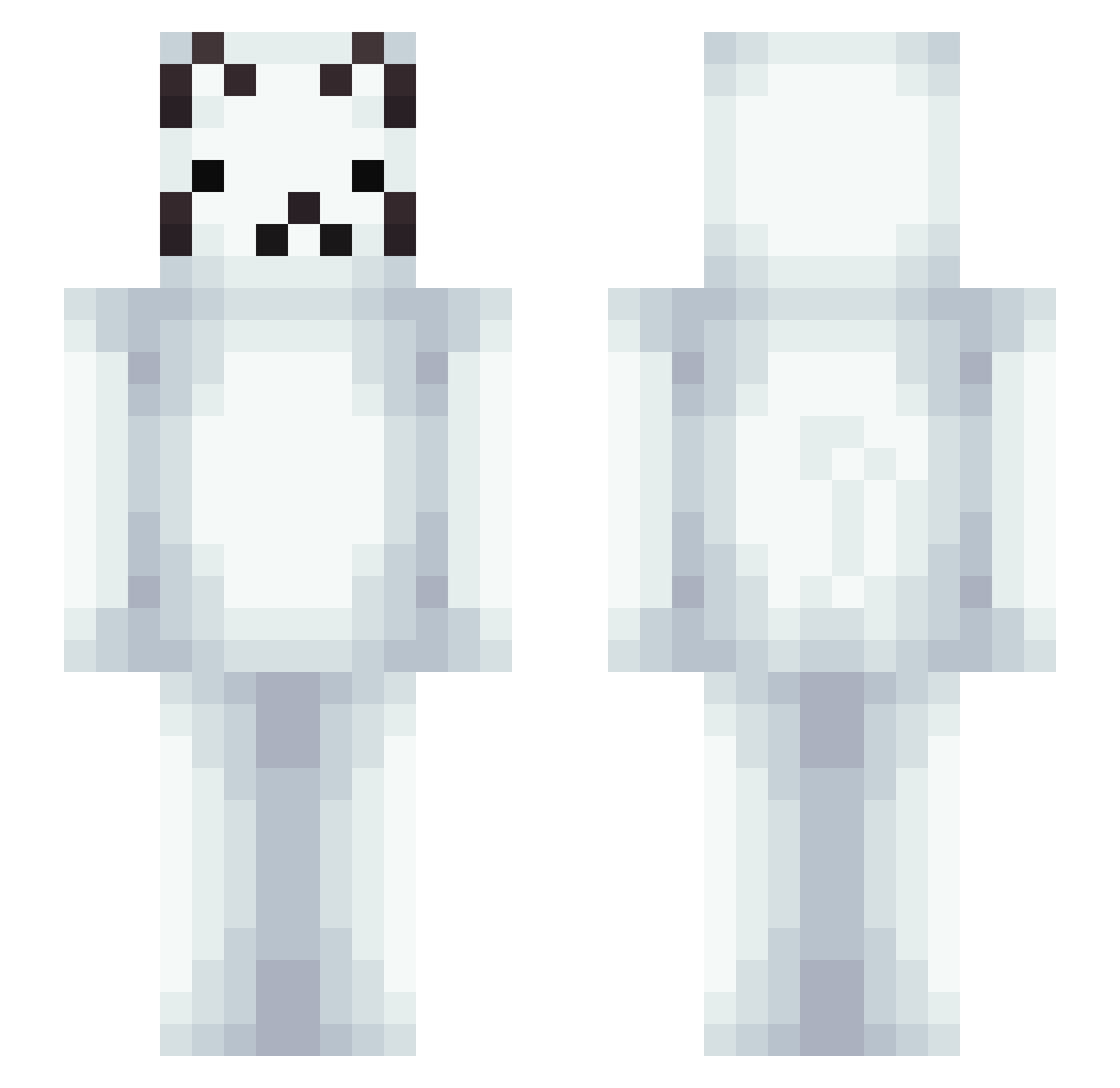 tojoku Minecraft skin, front and back view