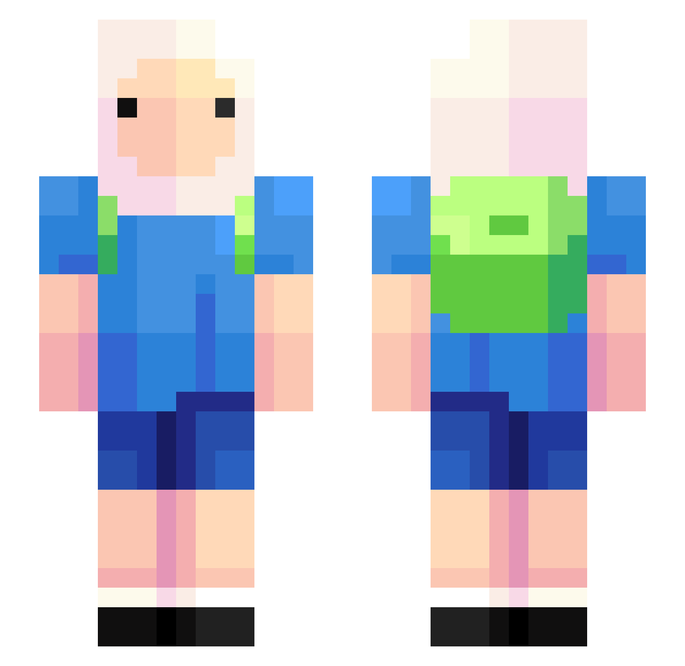 sstoh Minecraft skin, front and back view
