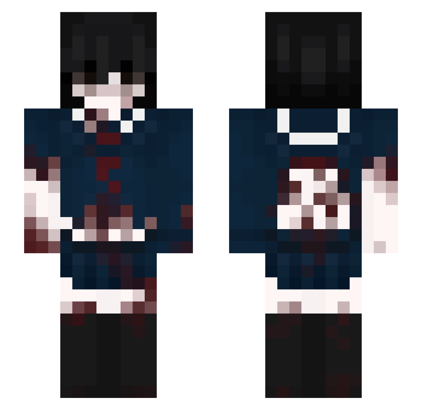 RubiaMufa Minecraft skin, front and back view