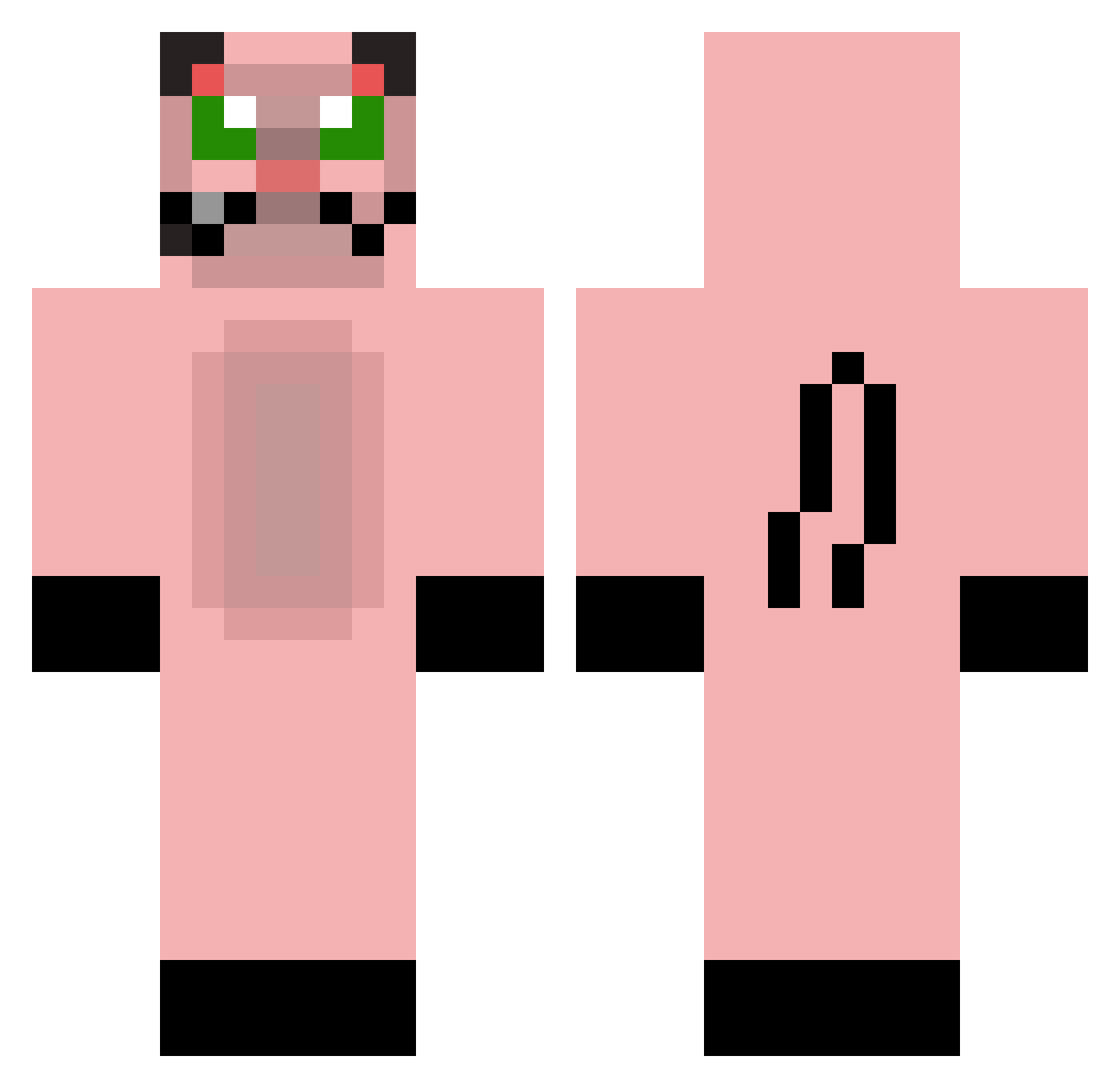 thepvpboss123 Minecraft skin, front and back view