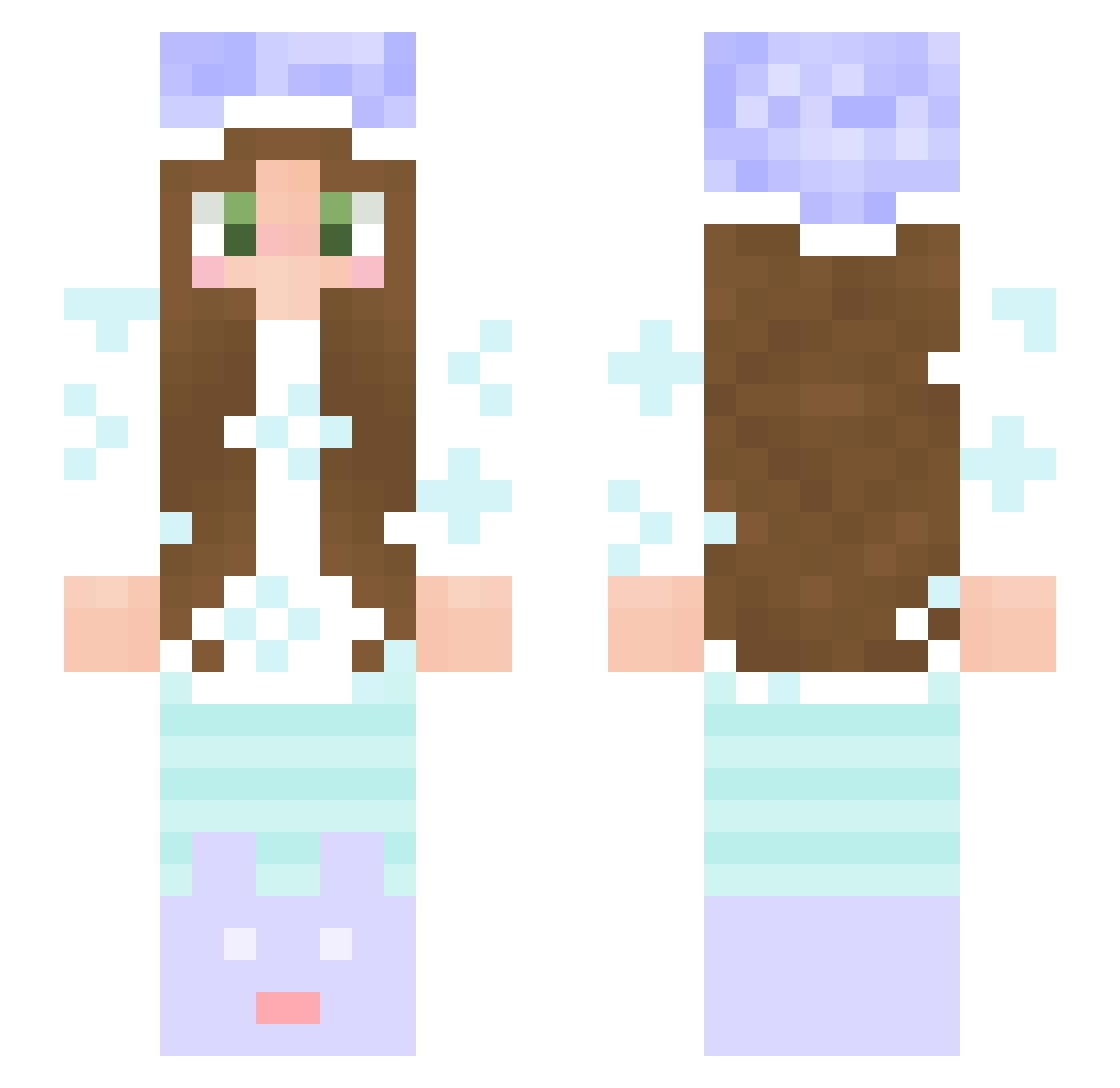 ElysianSnow Minecraft skin, front and back view