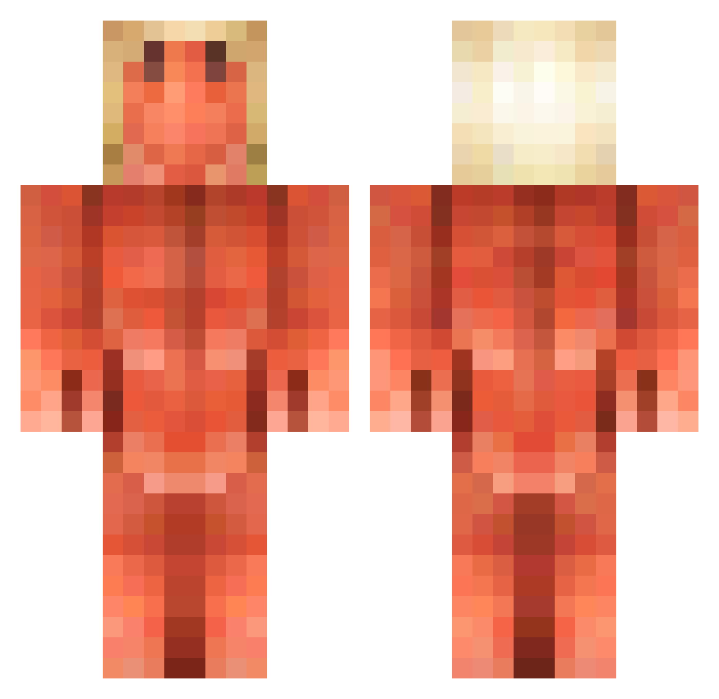 CrabMeatt Minecraft skin, front and back view