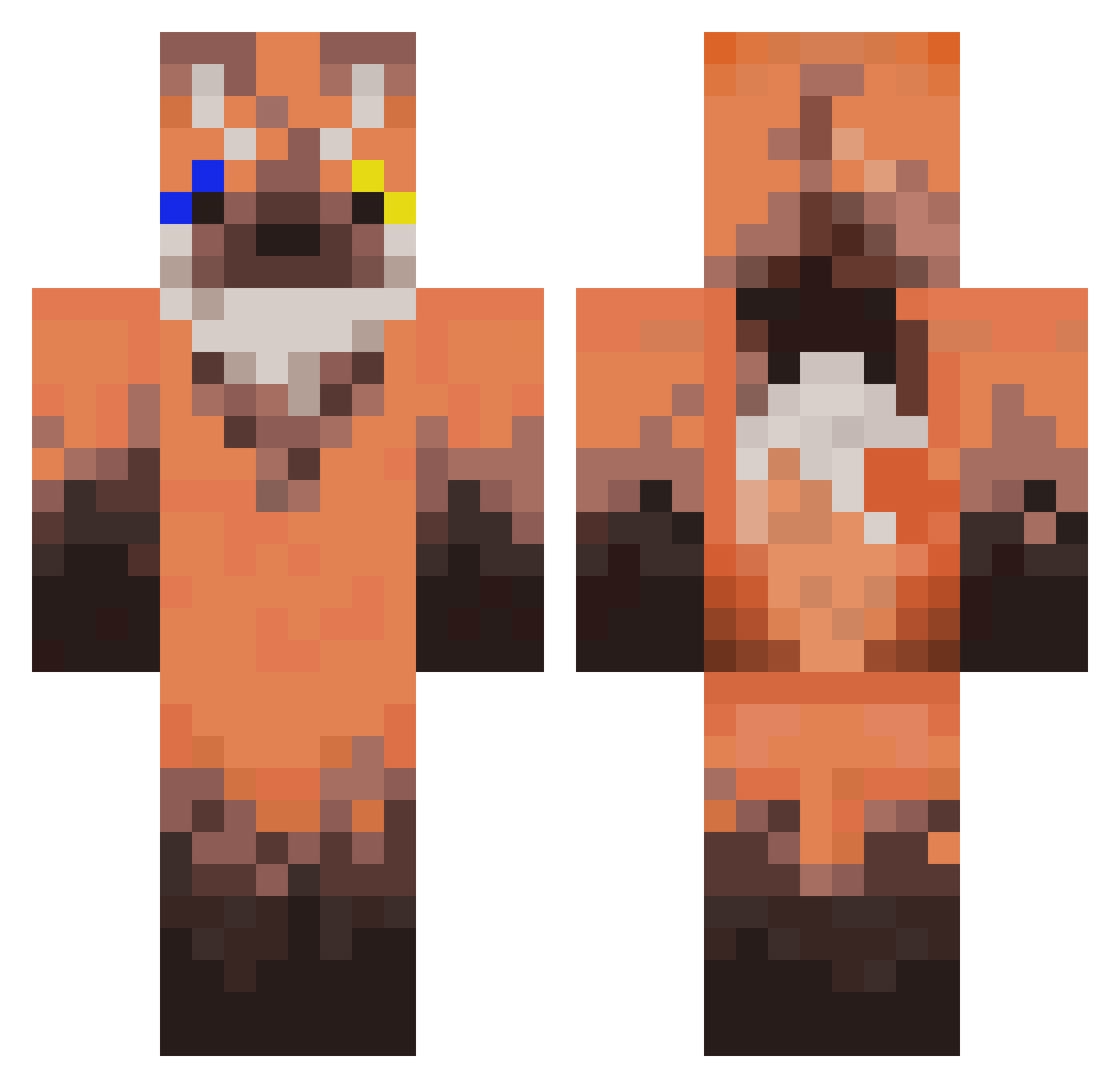 TerasGaiabane Minecraft skin, front and back view