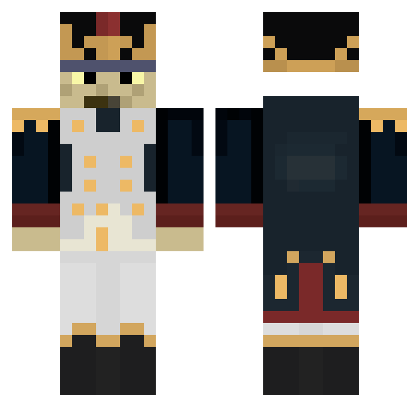 oloinek Minecraft skin, front and back view