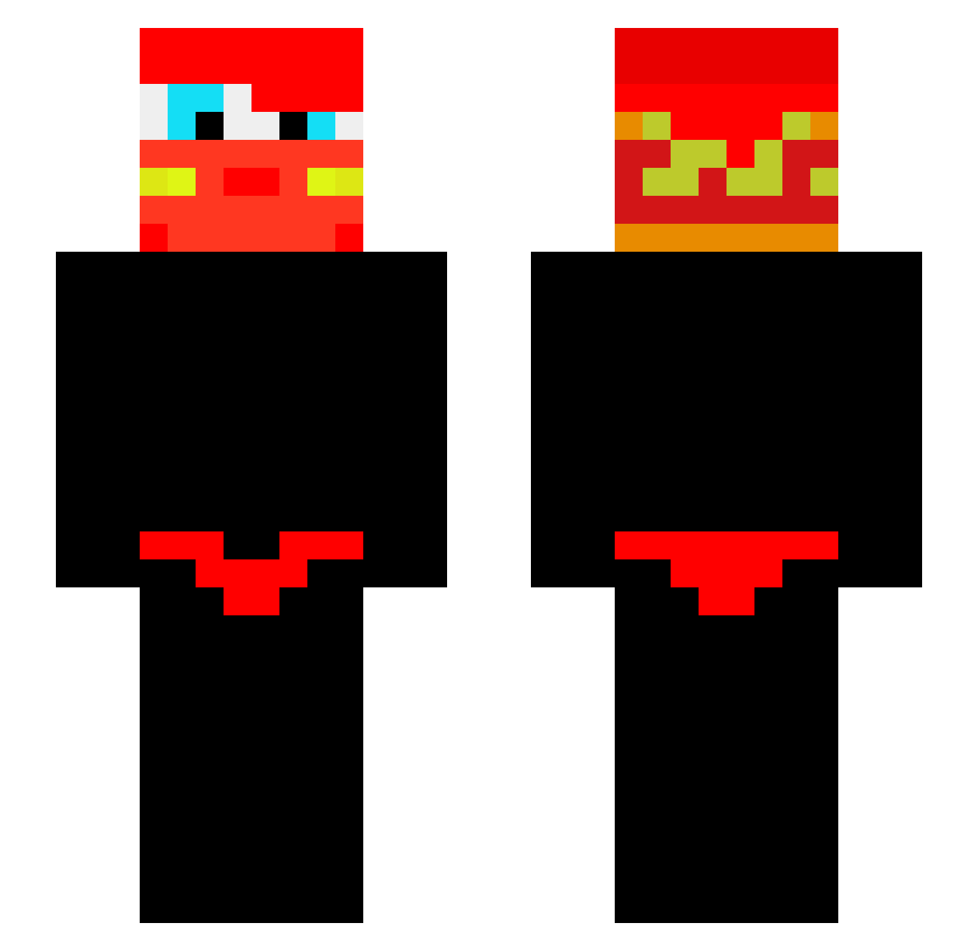 McQuinniZygzak Minecraft skin, front and back view