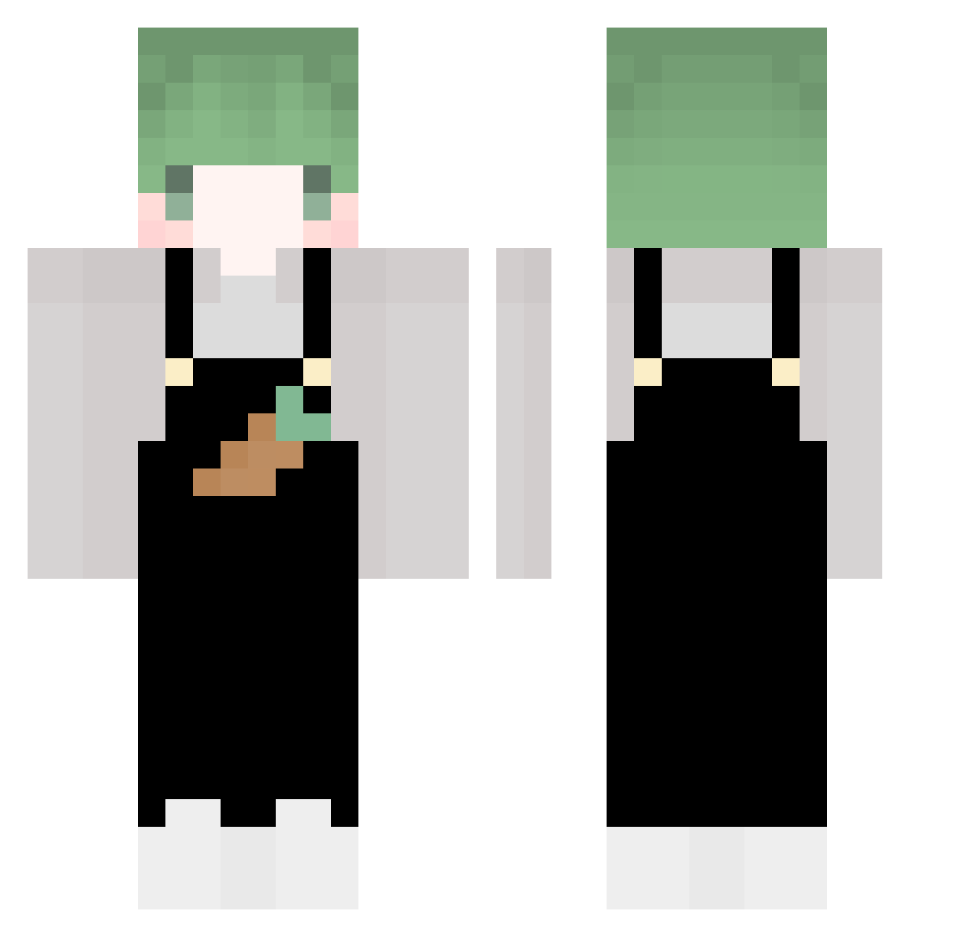 1QOQ_ Minecraft skin, front and back view