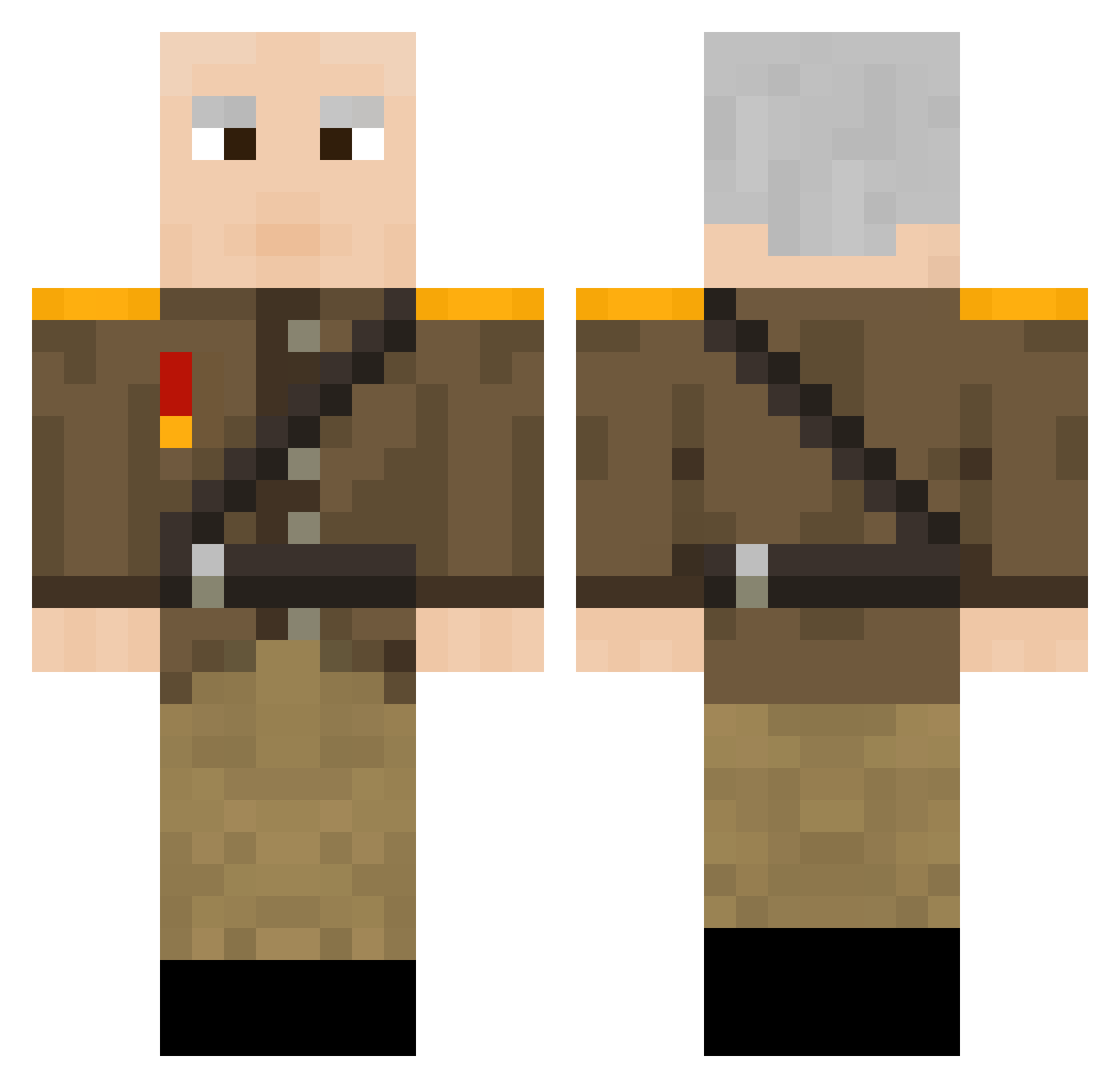 Nytorsk Minecraft skin, front and back view