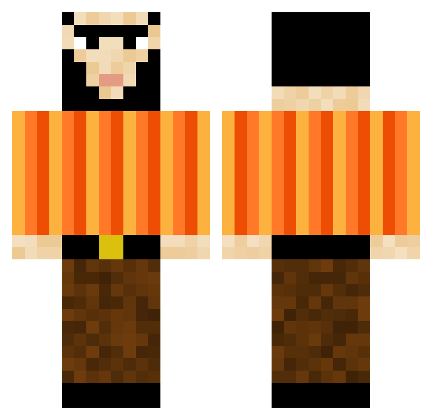 TonySbe3 Minecraft skin, front and back view