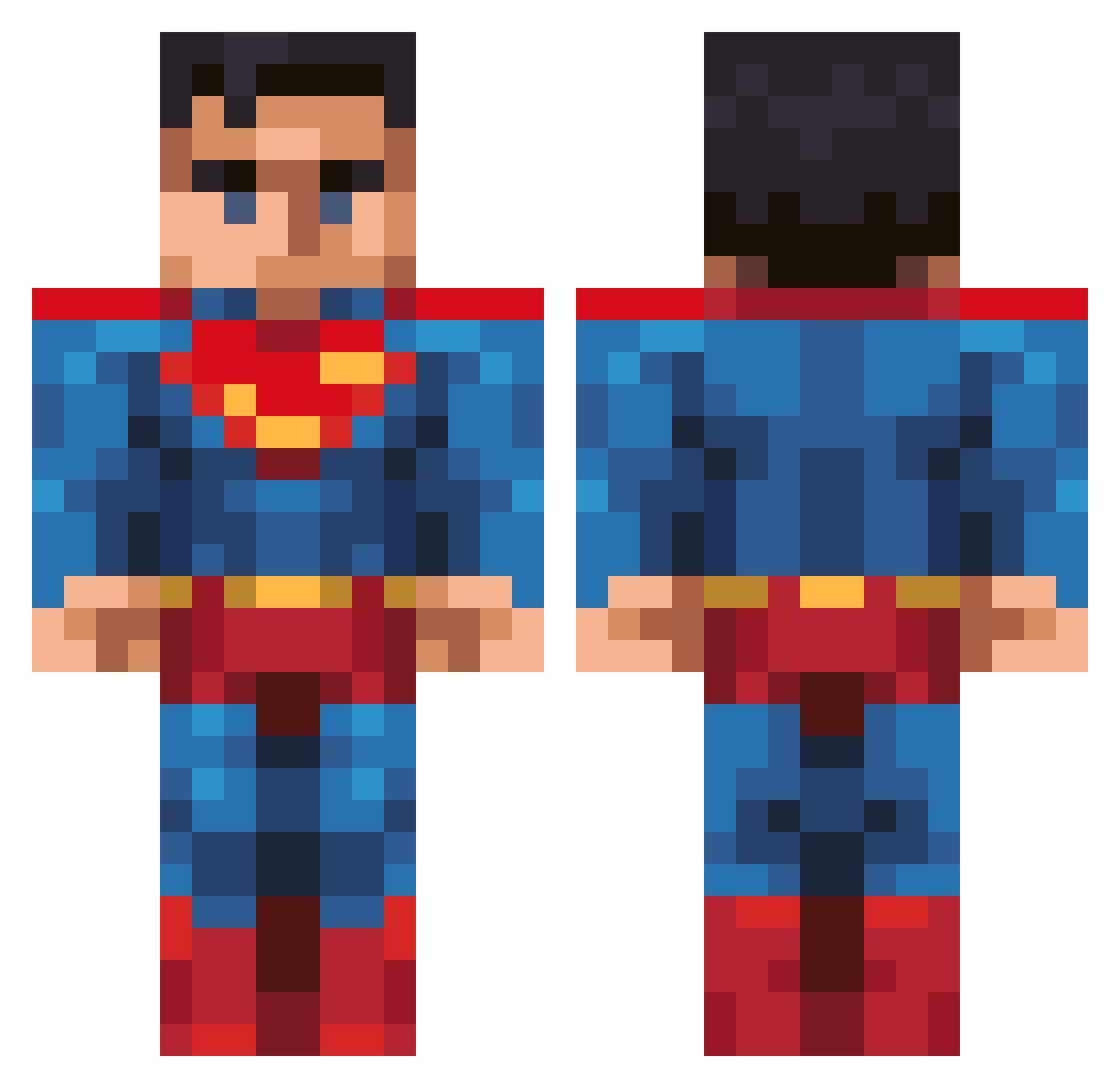 oljas7 Minecraft skin, front and back view