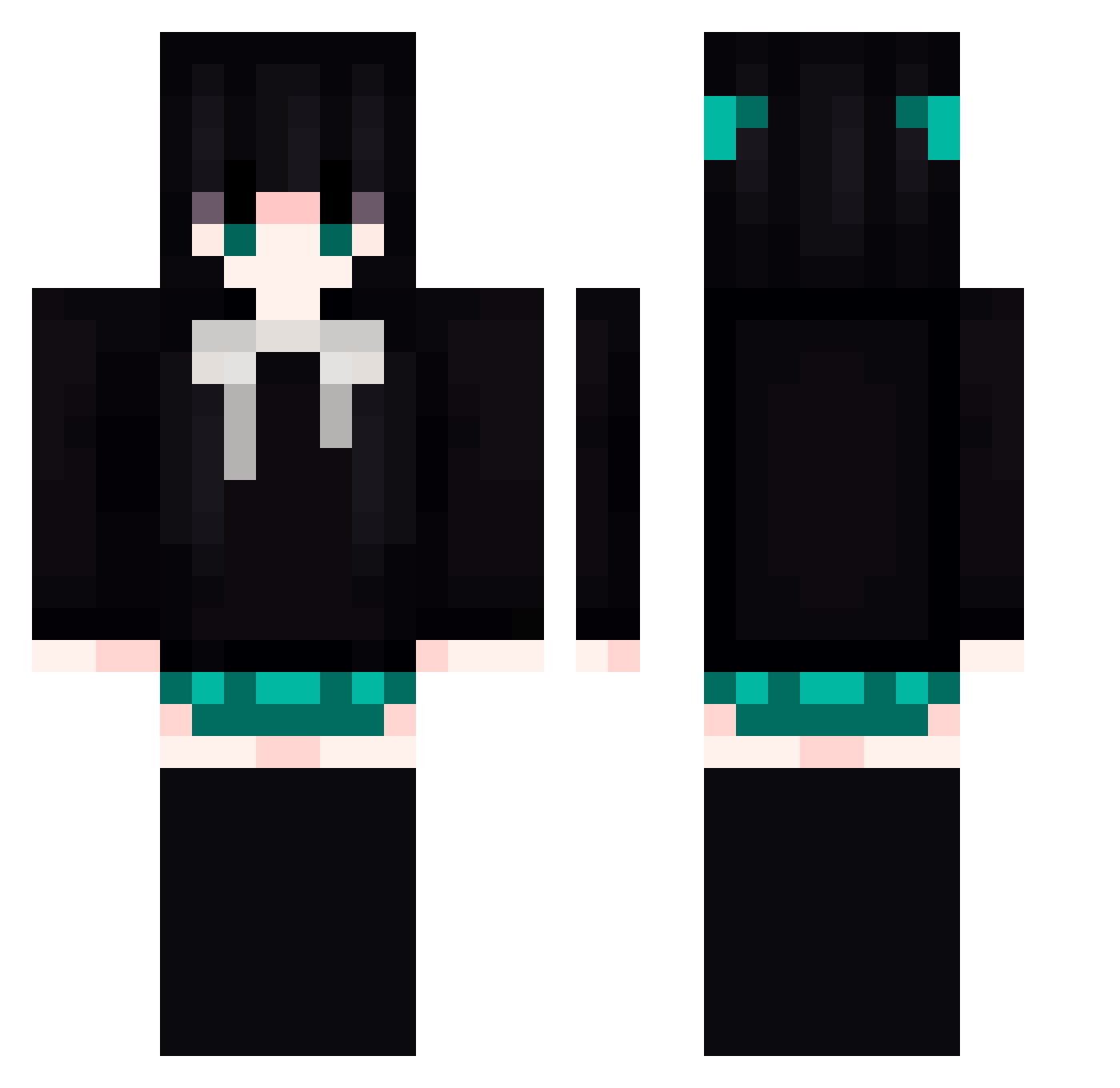 ngjm Minecraft skin, front and back view