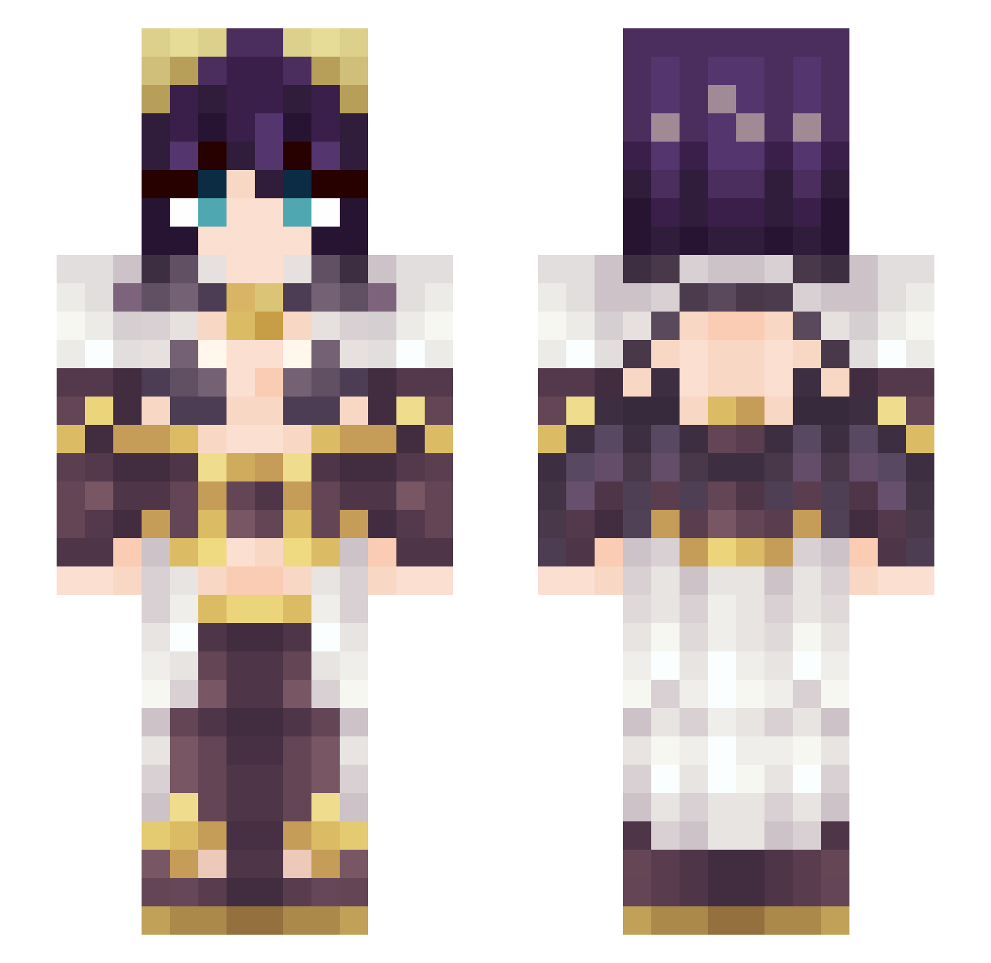 CptFluffyhugs Minecraft skin, front and back view