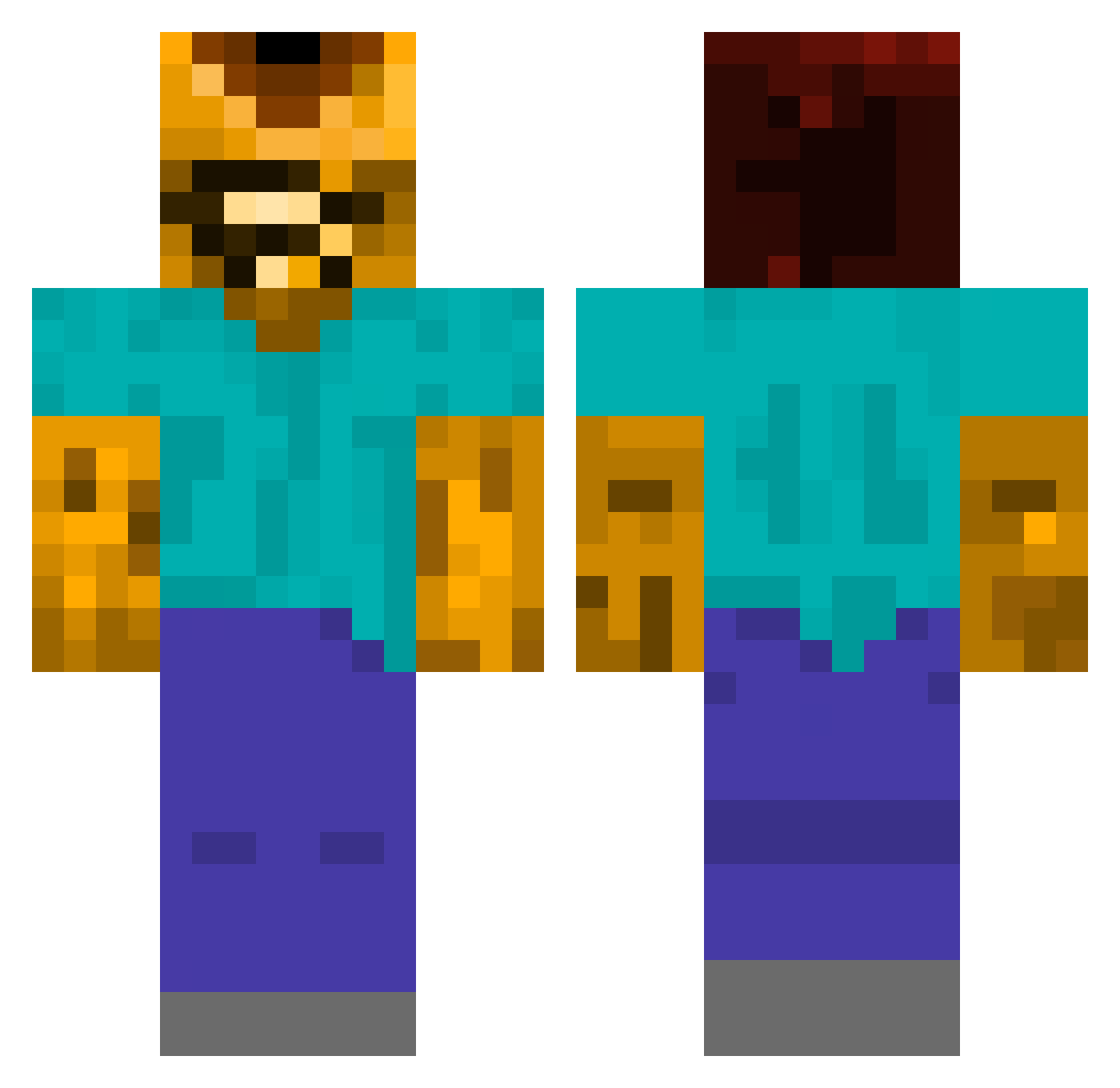 KillForGod Minecraft skin, front and back view