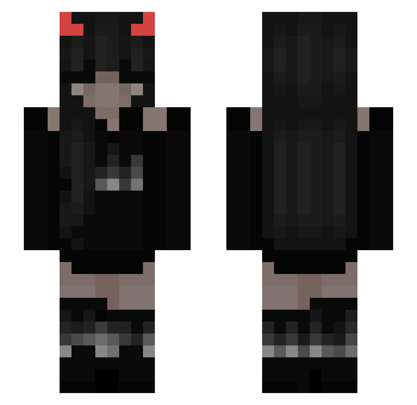 xKyokiowo Minecraft skin, front and back view