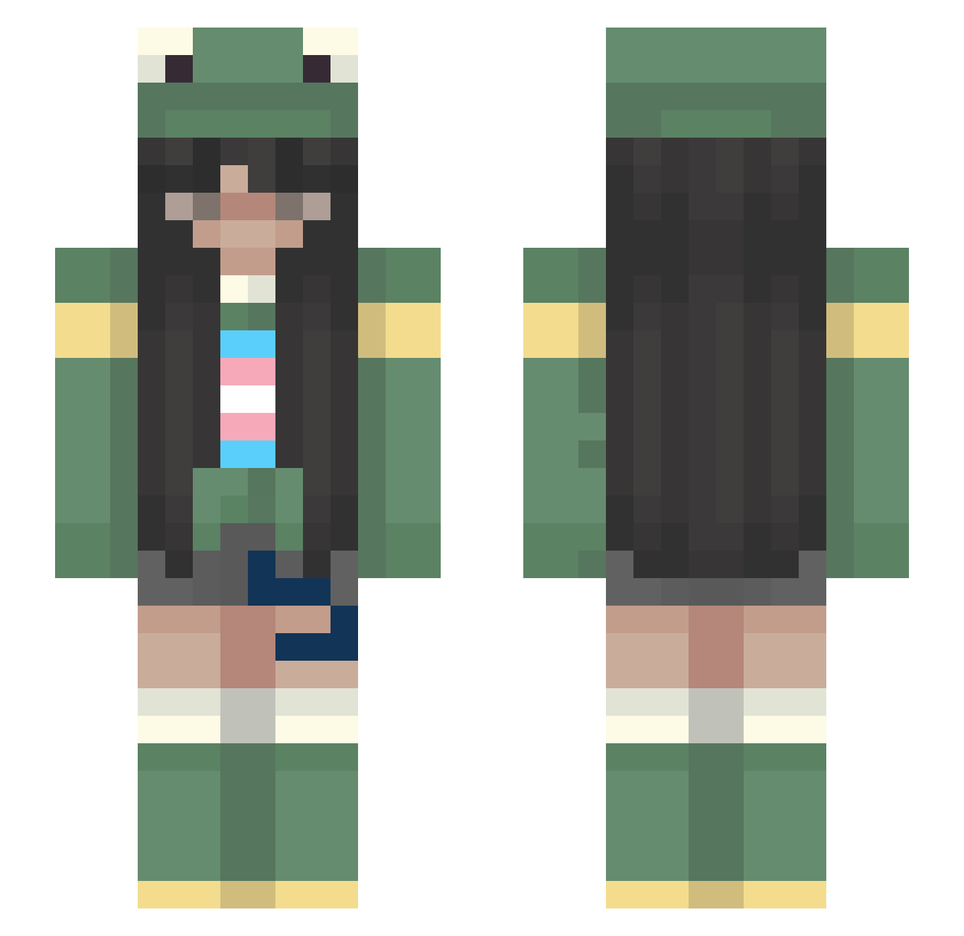 DaveTheDucc Minecraft skin, front and back view