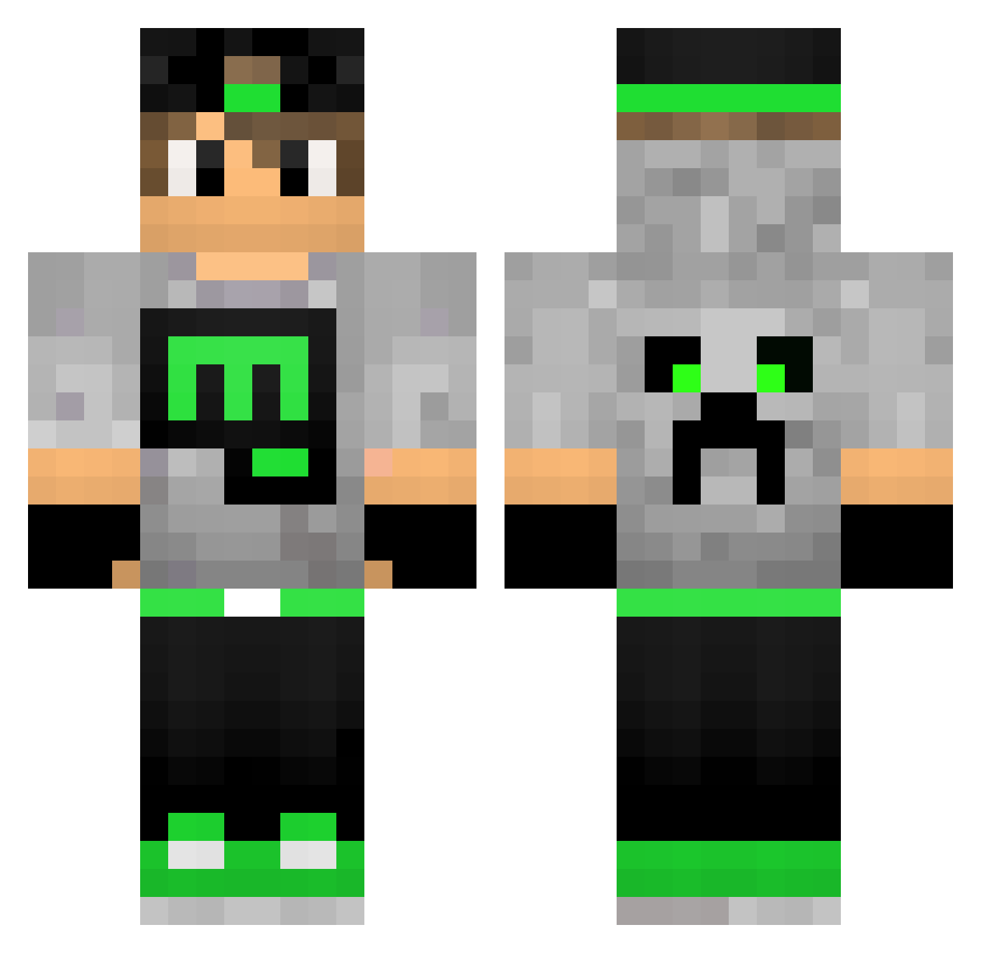 SquareCalvin Minecraft skin, front and back view