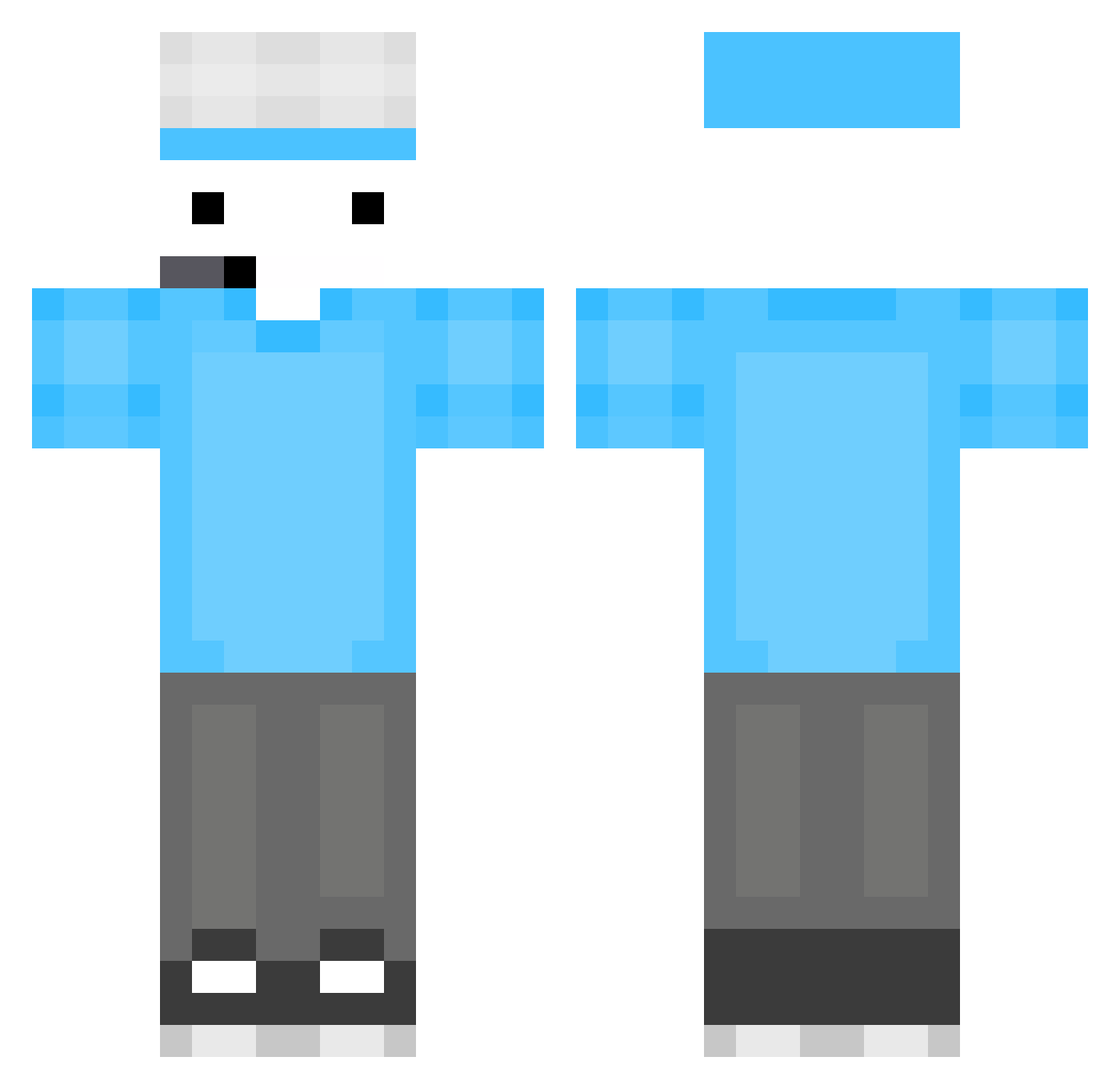 SrGorra_ Minecraft skin, front and back view