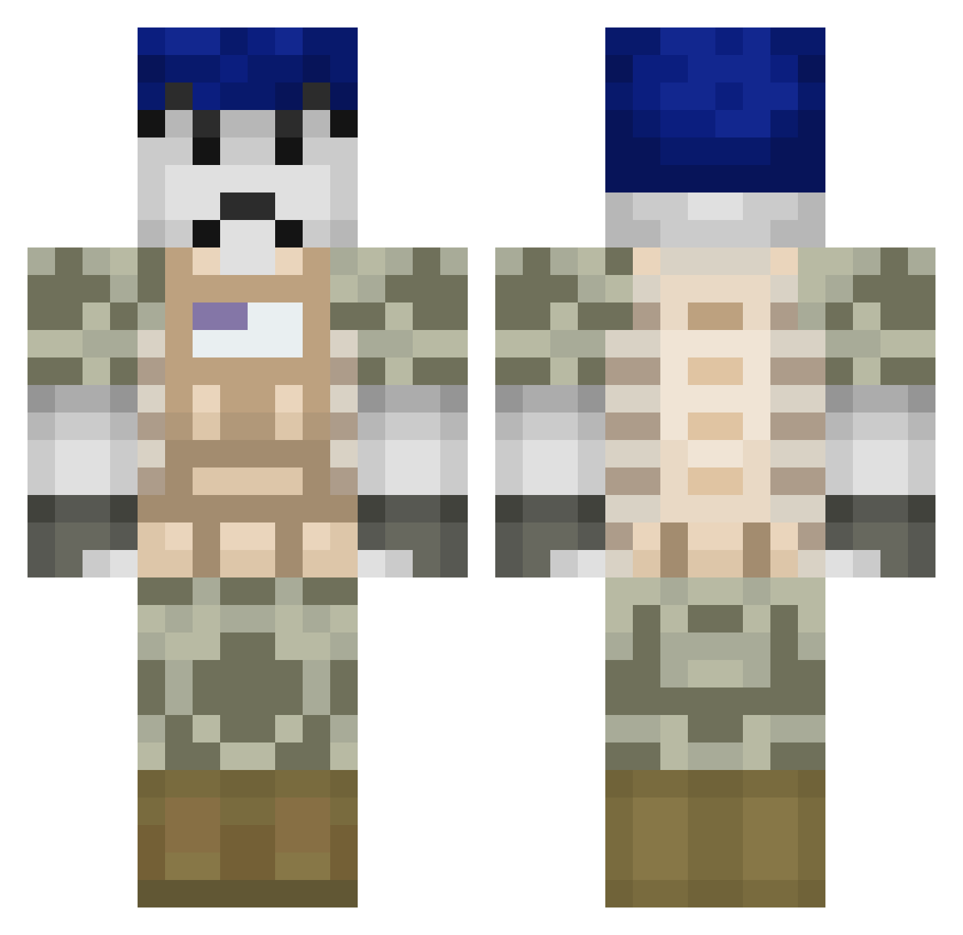 ryuseikane Minecraft skin, front and back view